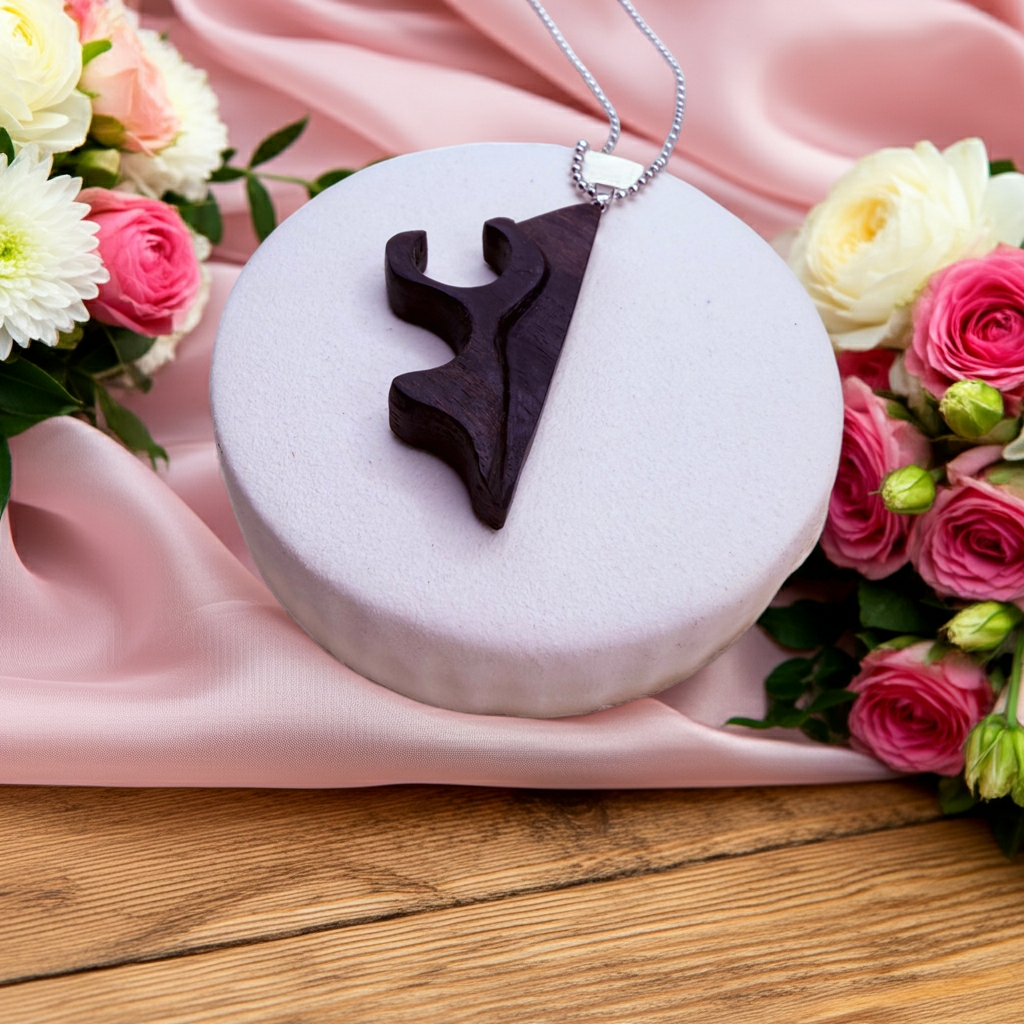 Bog Oak Wood Necklace – Handmade Celtic Inspired Pendant, Gift for Him or Her