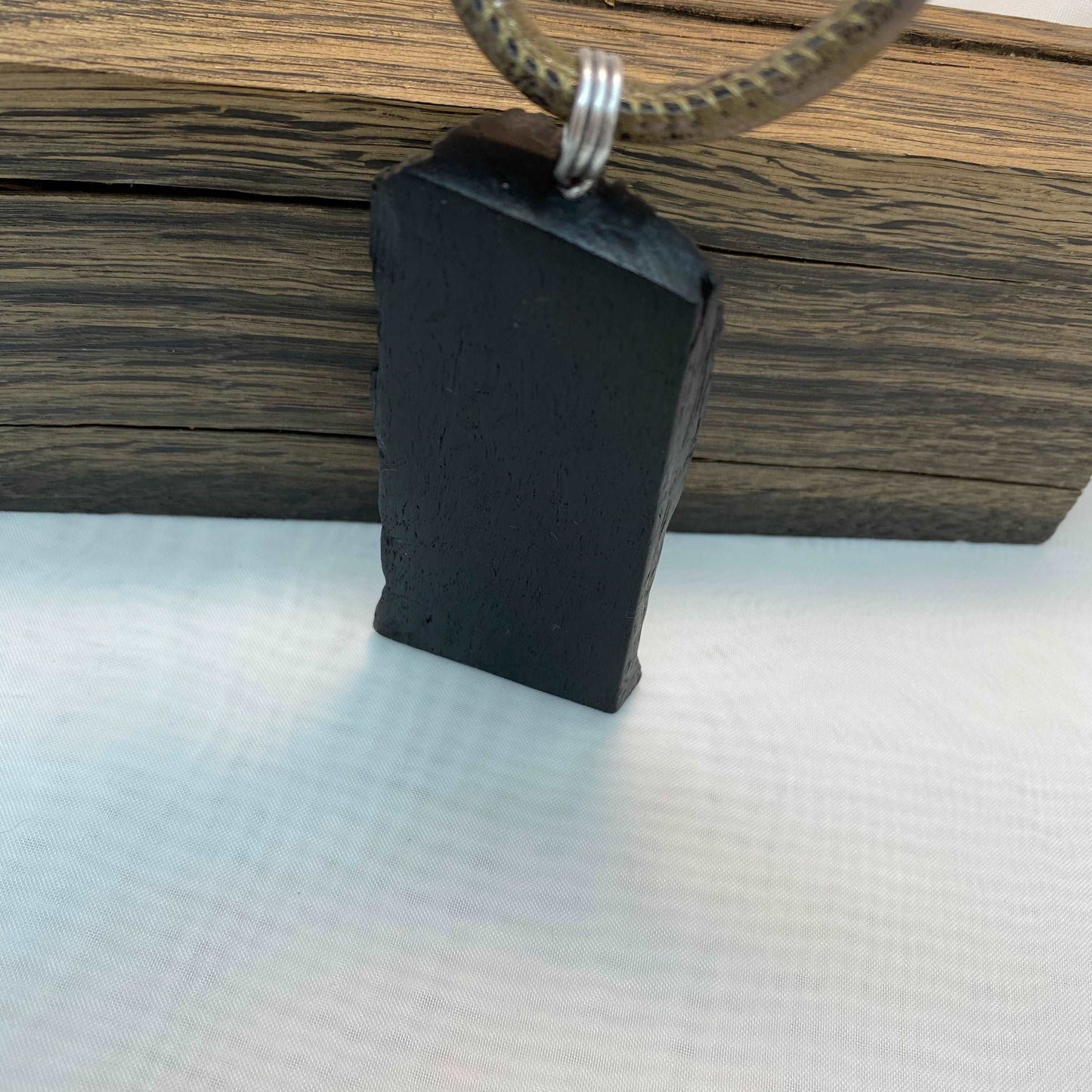 Irish Bog Oak Carved Face Necklace Gift - Handmade