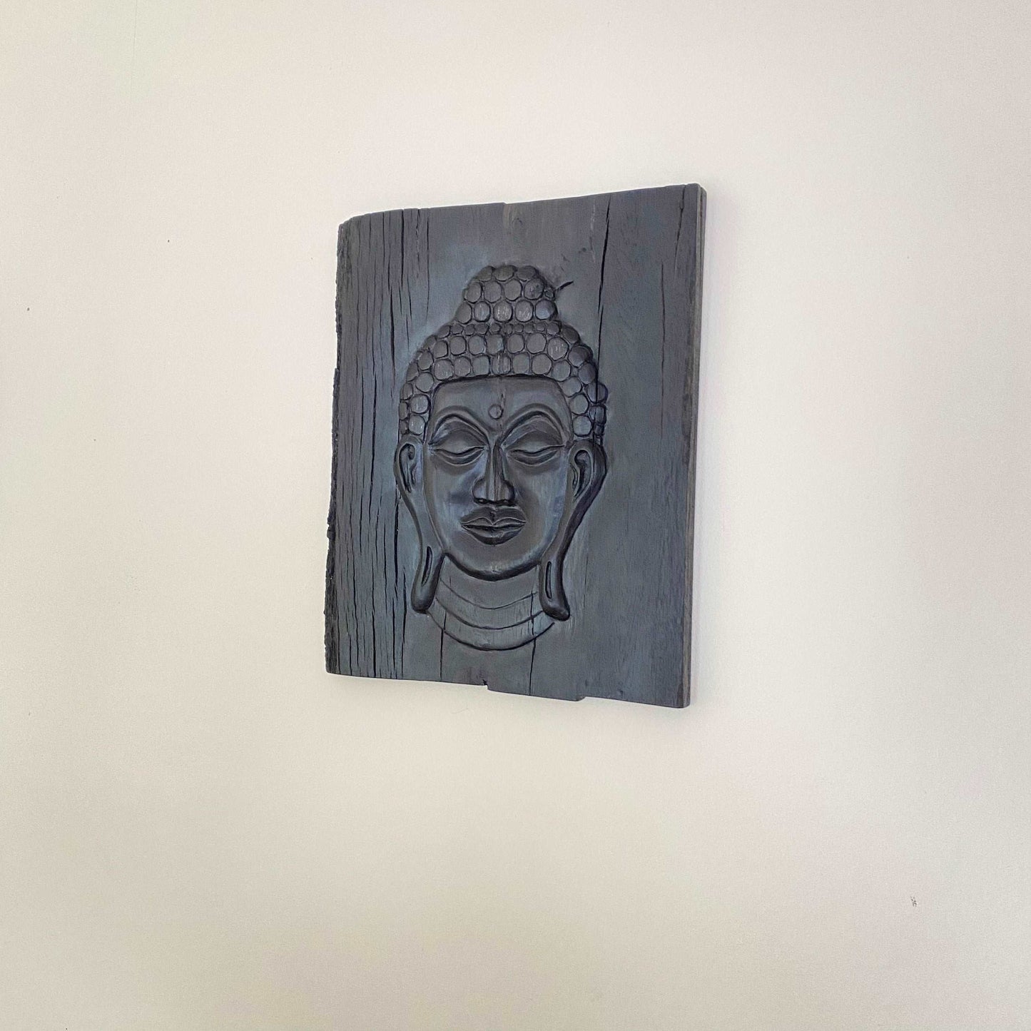 Hand Carved Buddha Sculpture from Irish Bog Oak approximately 3000 years.