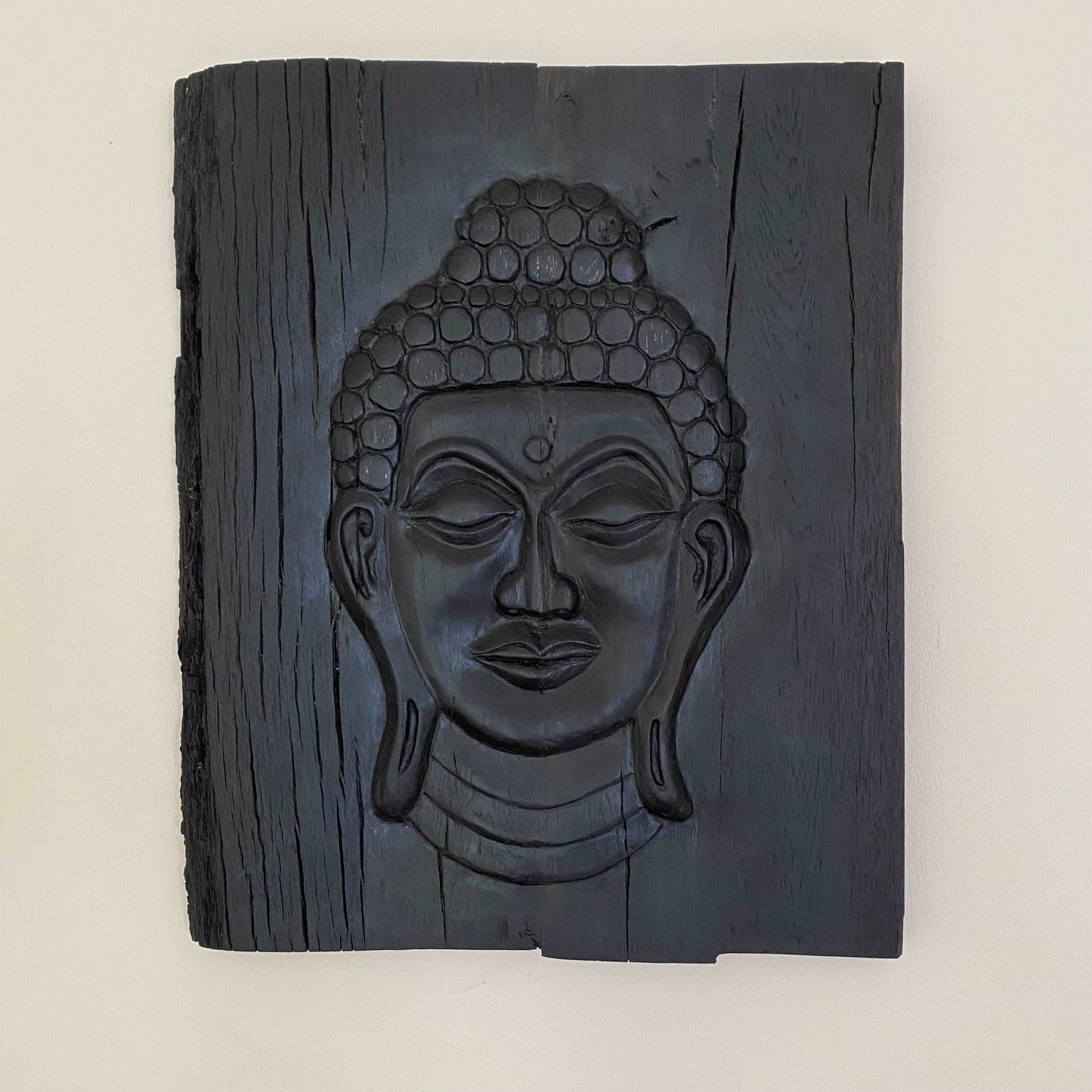 Hand Carved Buddha Sculpture from Irish Bog Oak approximately 3000 years.