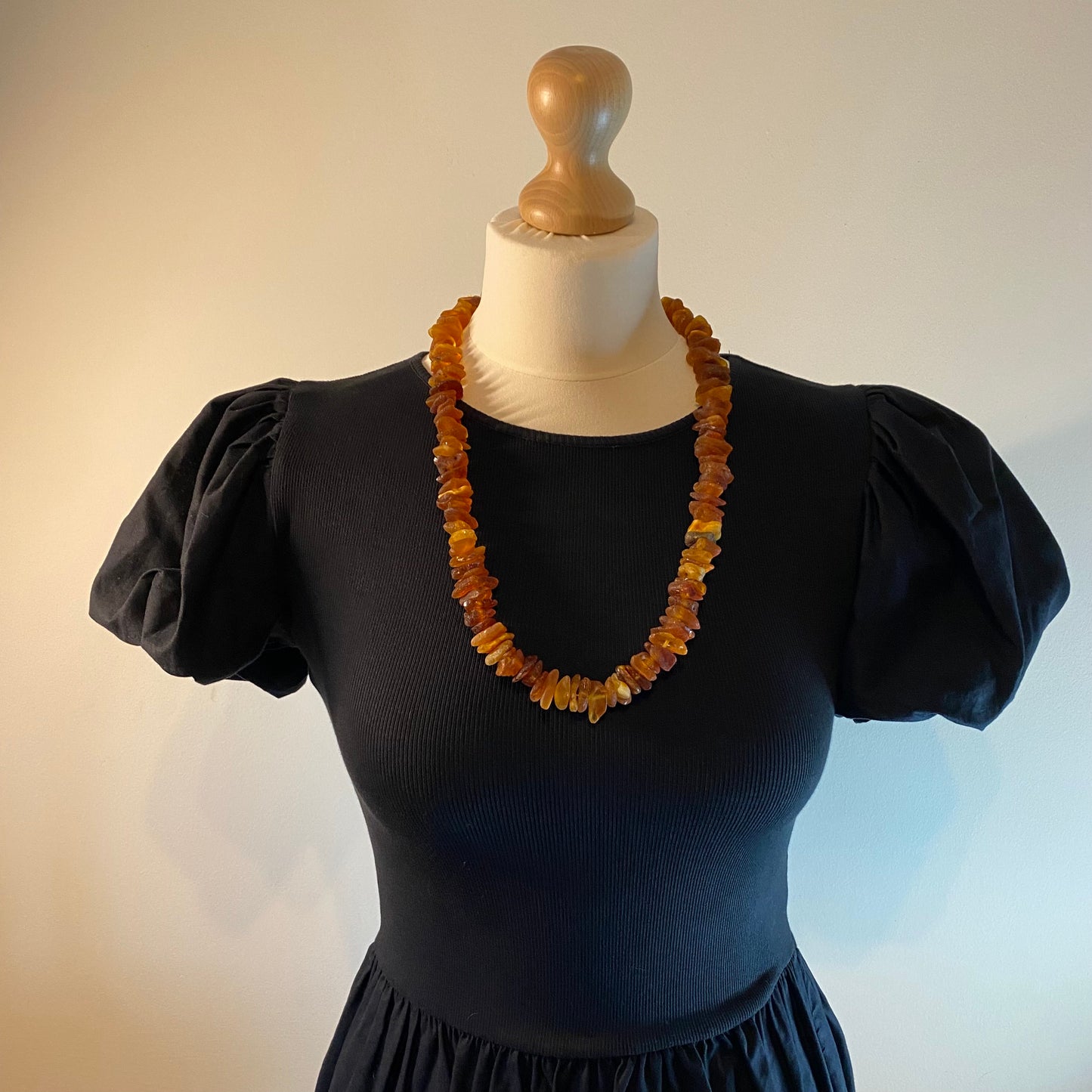 Raw Baltic Amber Necklace – Handmade