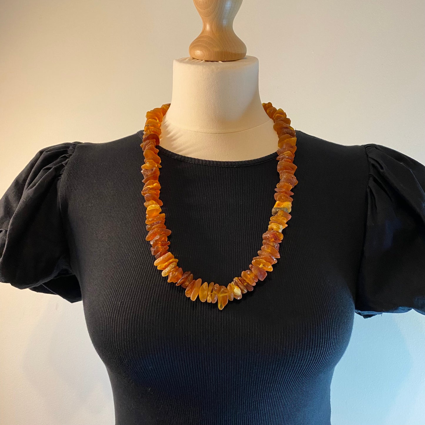 Raw Baltic Amber Necklace – Handmade