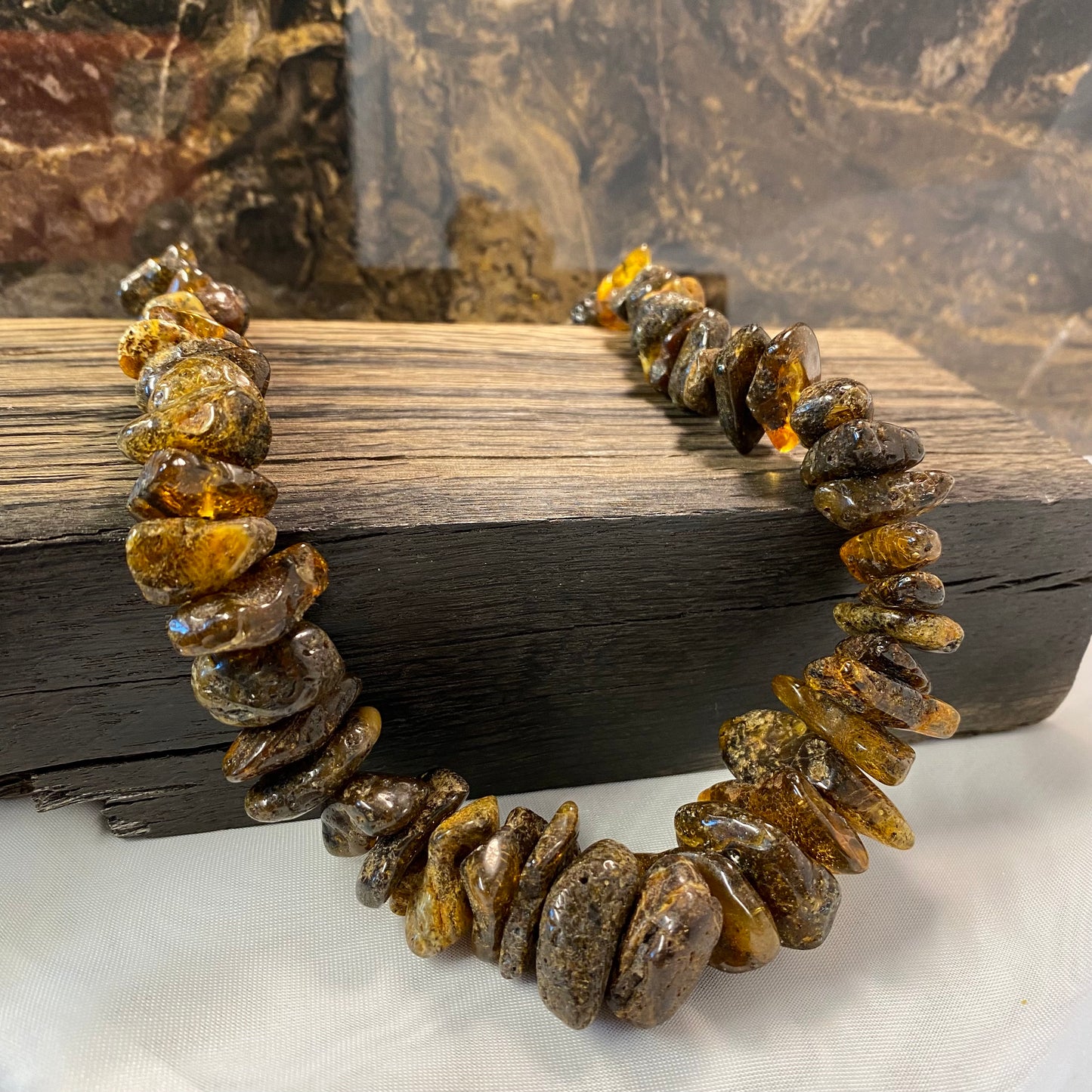 Polished Black Baltic Amber Necklace – Handmade