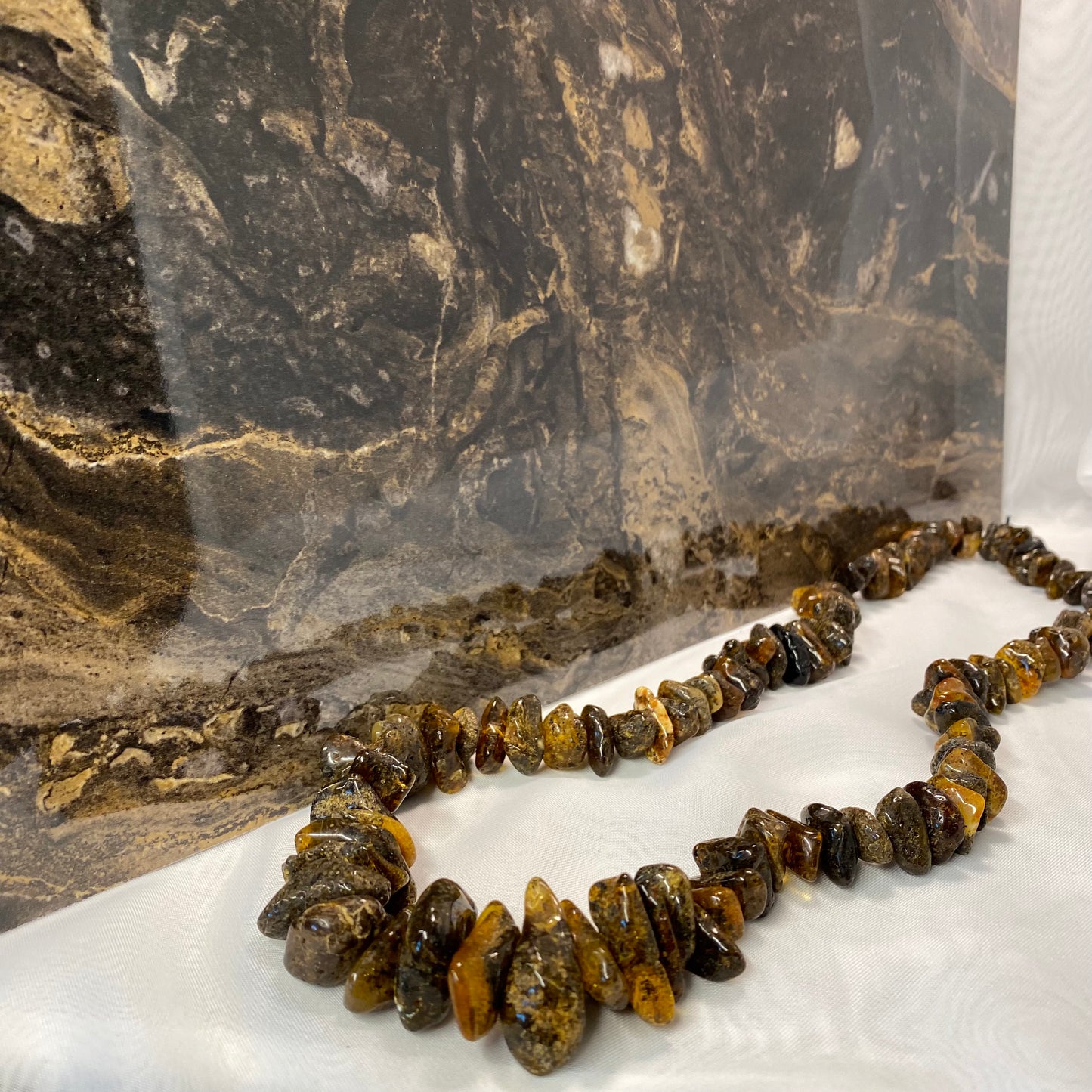 Polished Black Baltic Amber Necklace – Handmade
