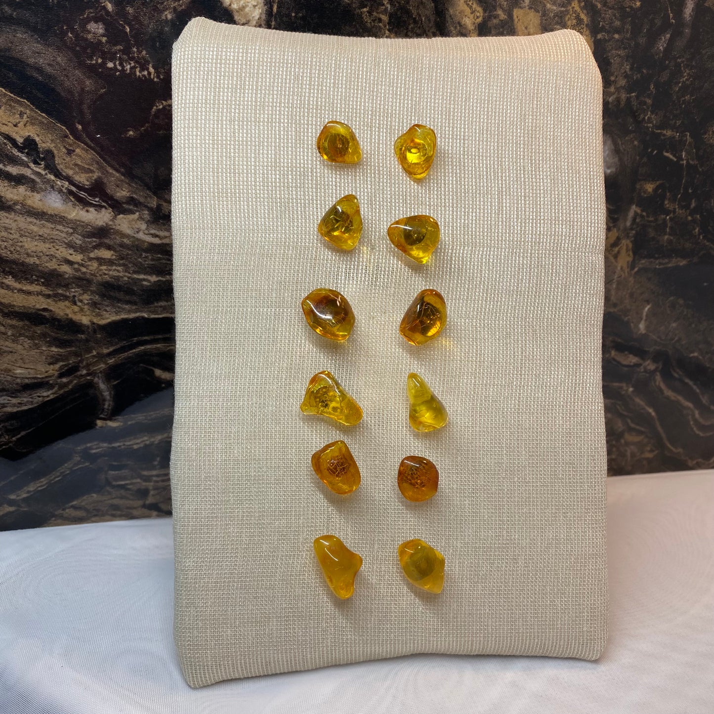 Polished Amber Gemstone Earrings | Handmade earrings | Crystal earrings (Medium)