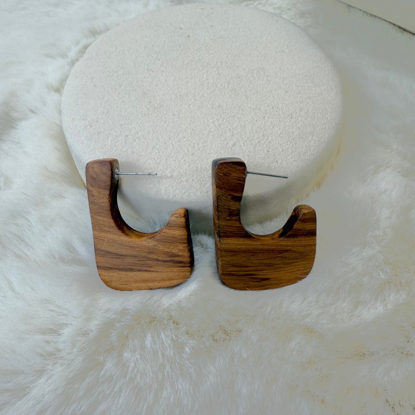 natural wood earrings