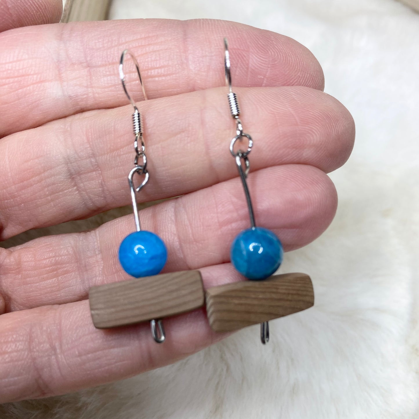 Drop-down handmade earrings
