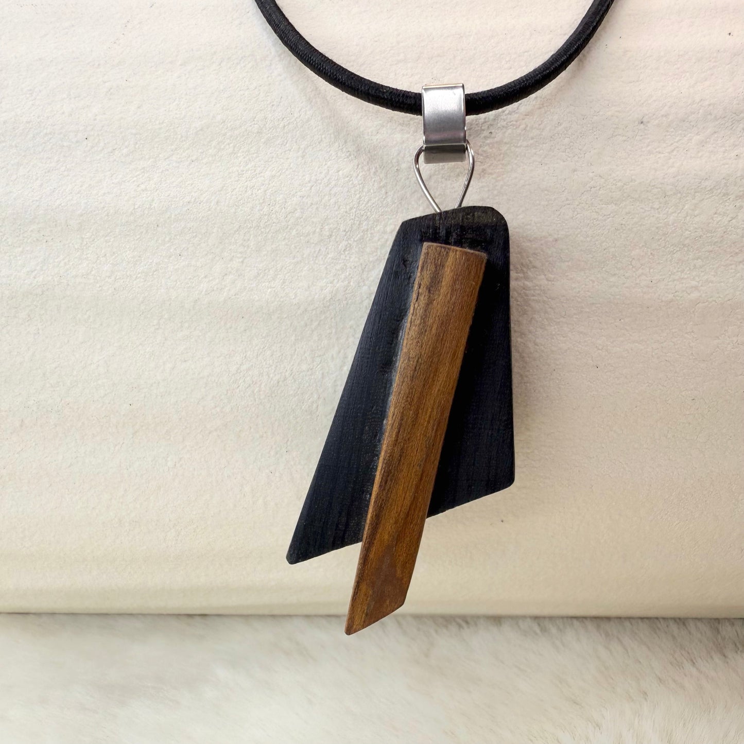 Hand-carved Irish bog wood pendant