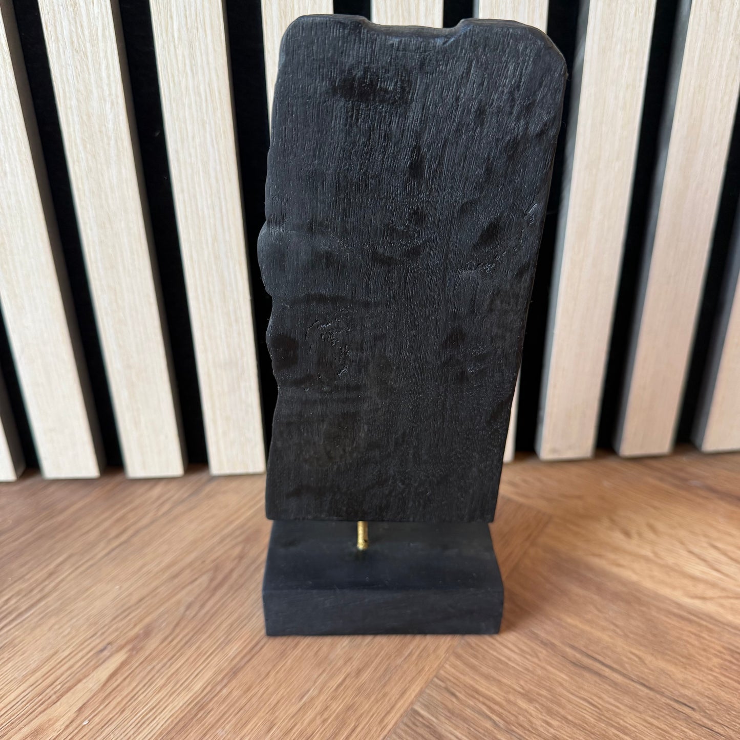 Natural wood texture on hand-carved bog oak elephant head