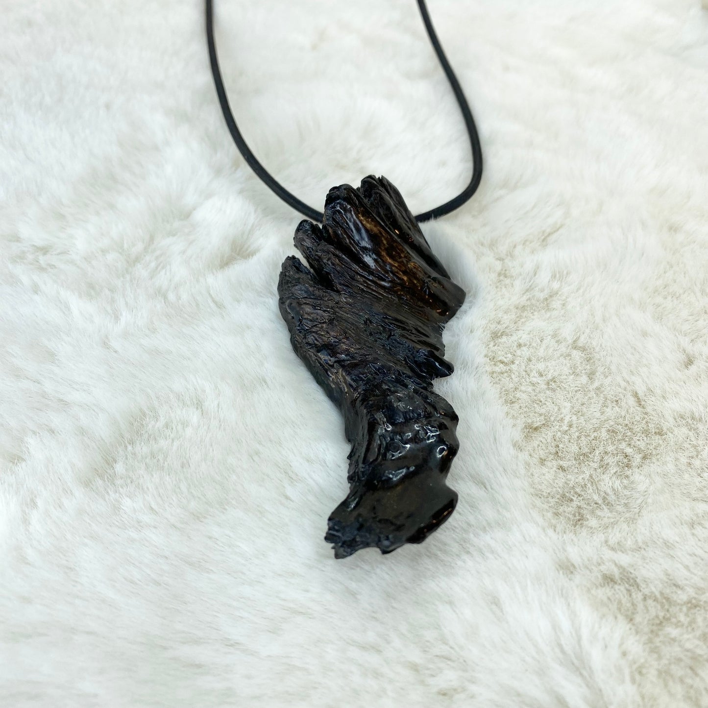 Handcrafted bog wood necklace
