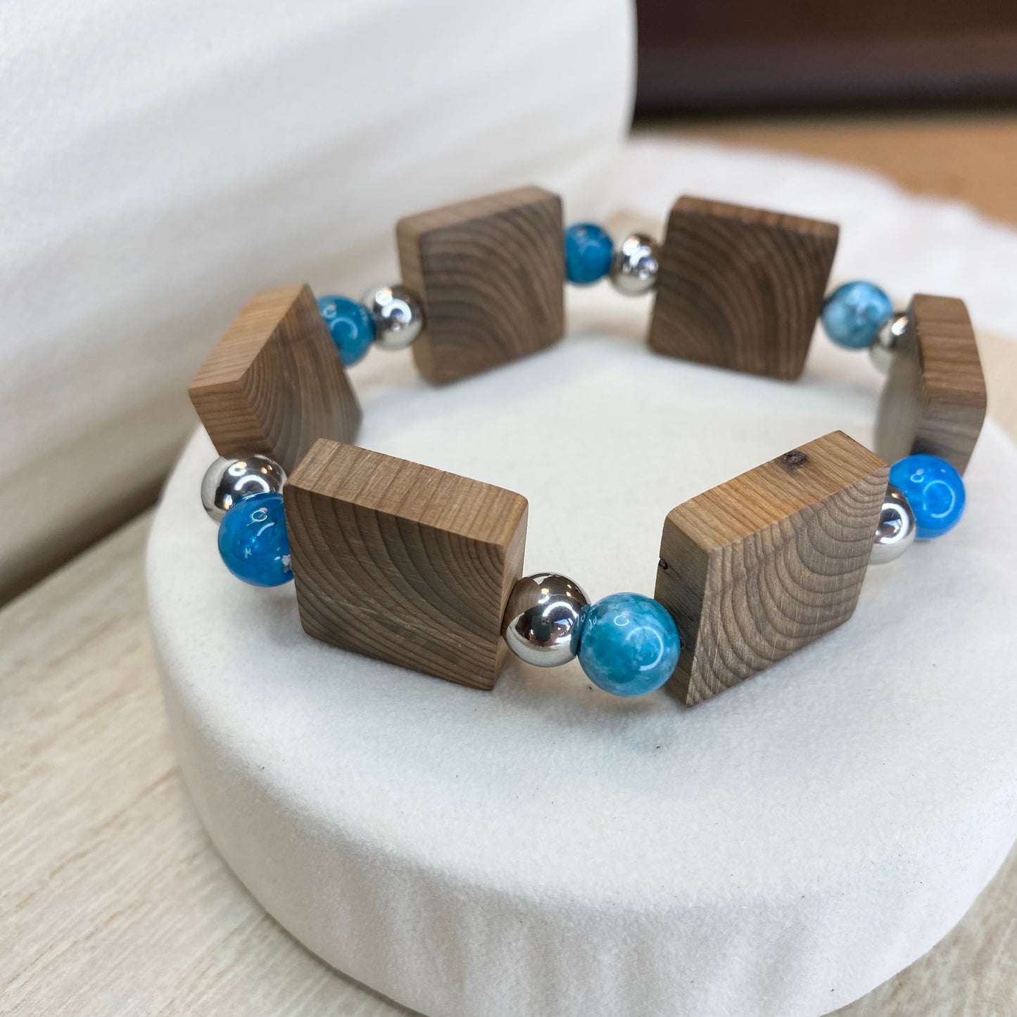 bog yew and apatite bracelet