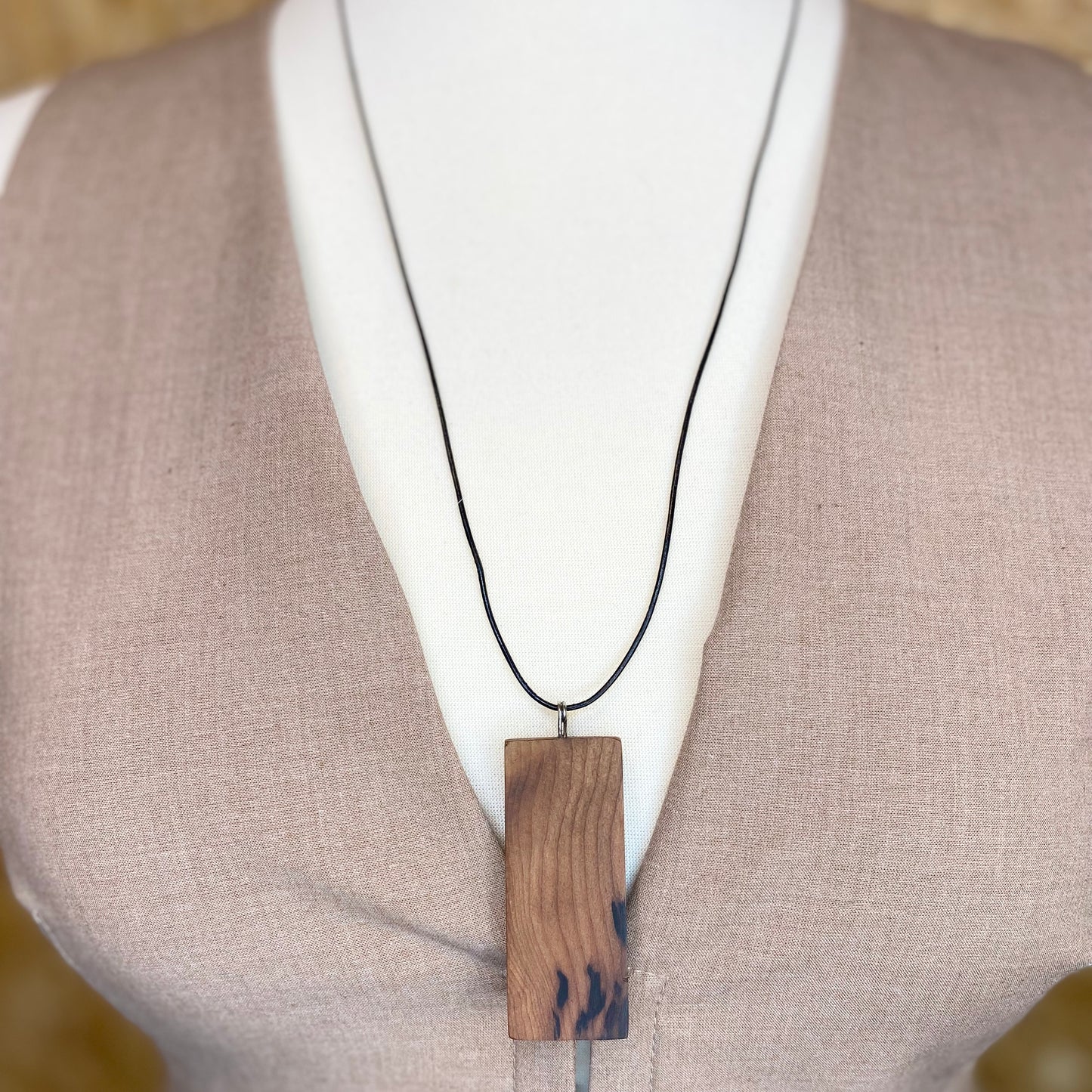 natural wood necklace