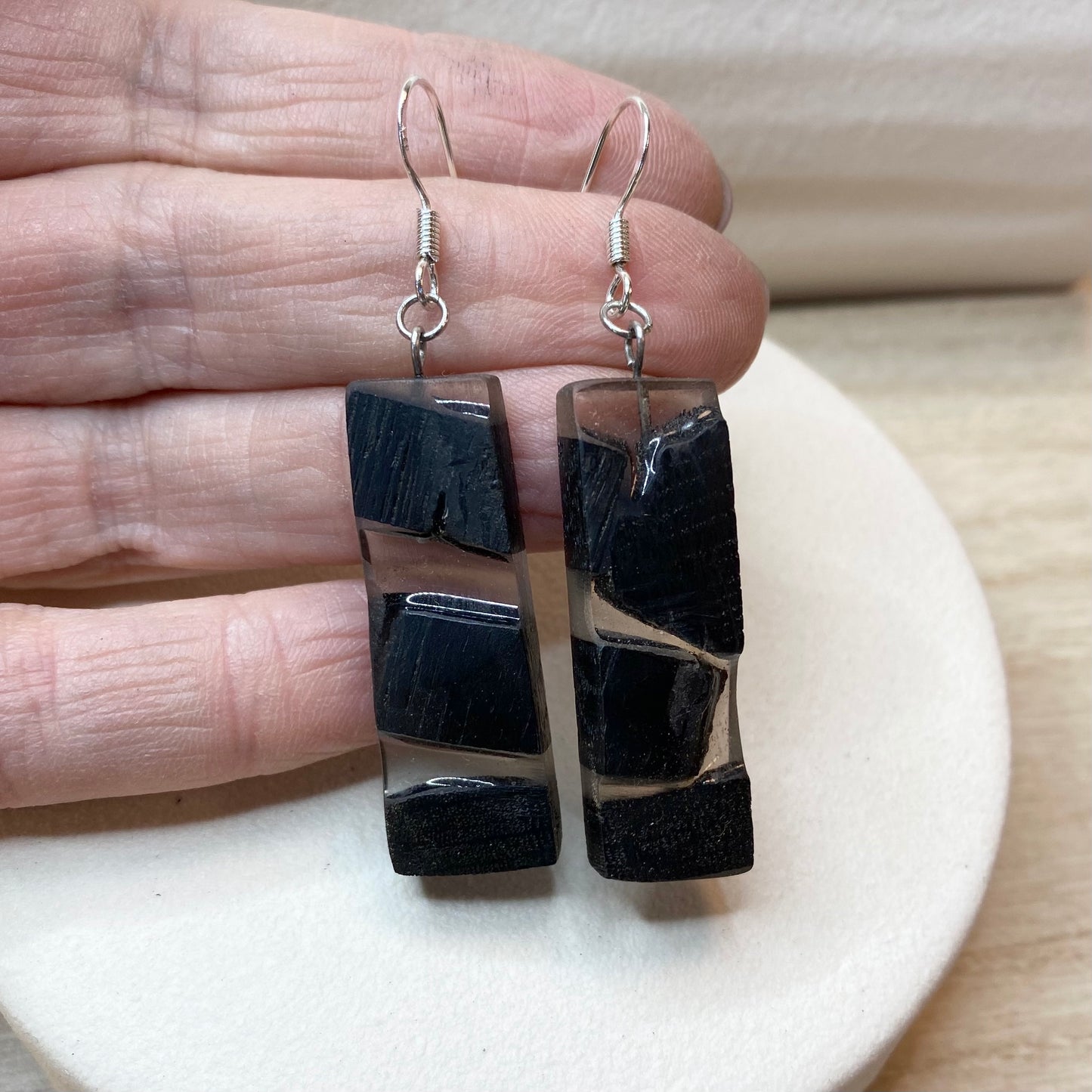 Handcrafted resin earrings