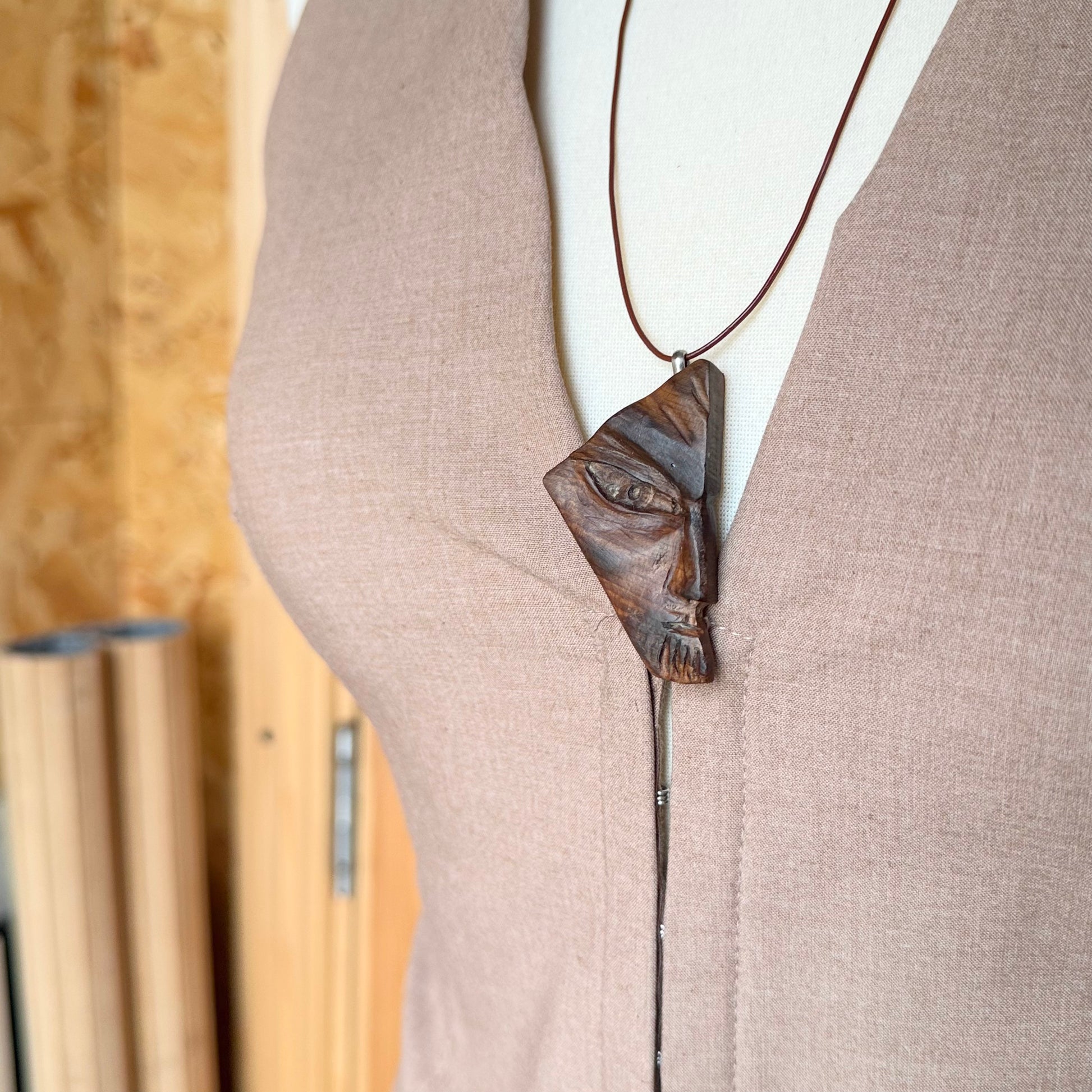Eco-Friendly Yew Necklace – A nature-inspired necklace made with organic yew wood beads