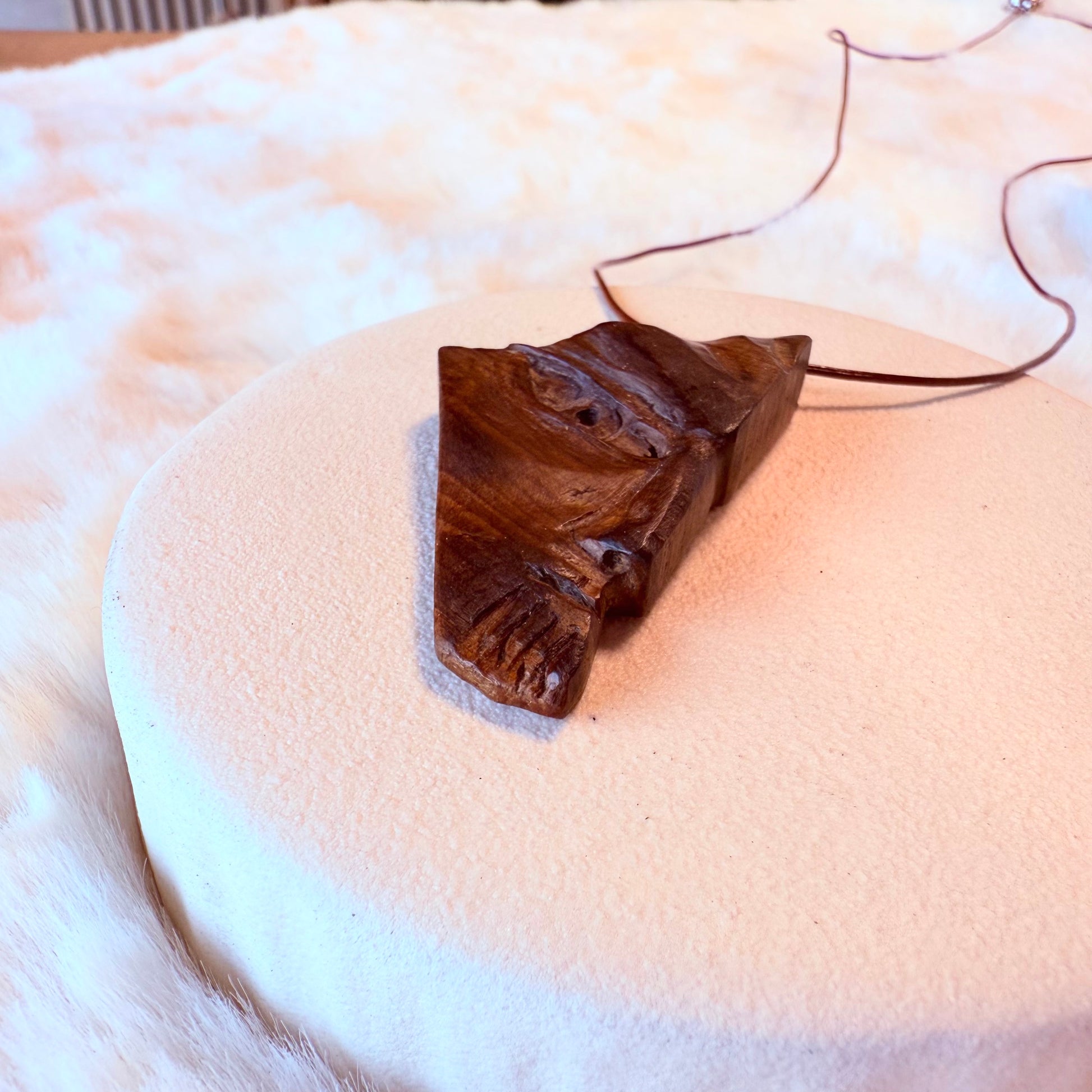 Sustainable Yew Necklace – Handcrafted necklace made from ethically sourced yew wood beads