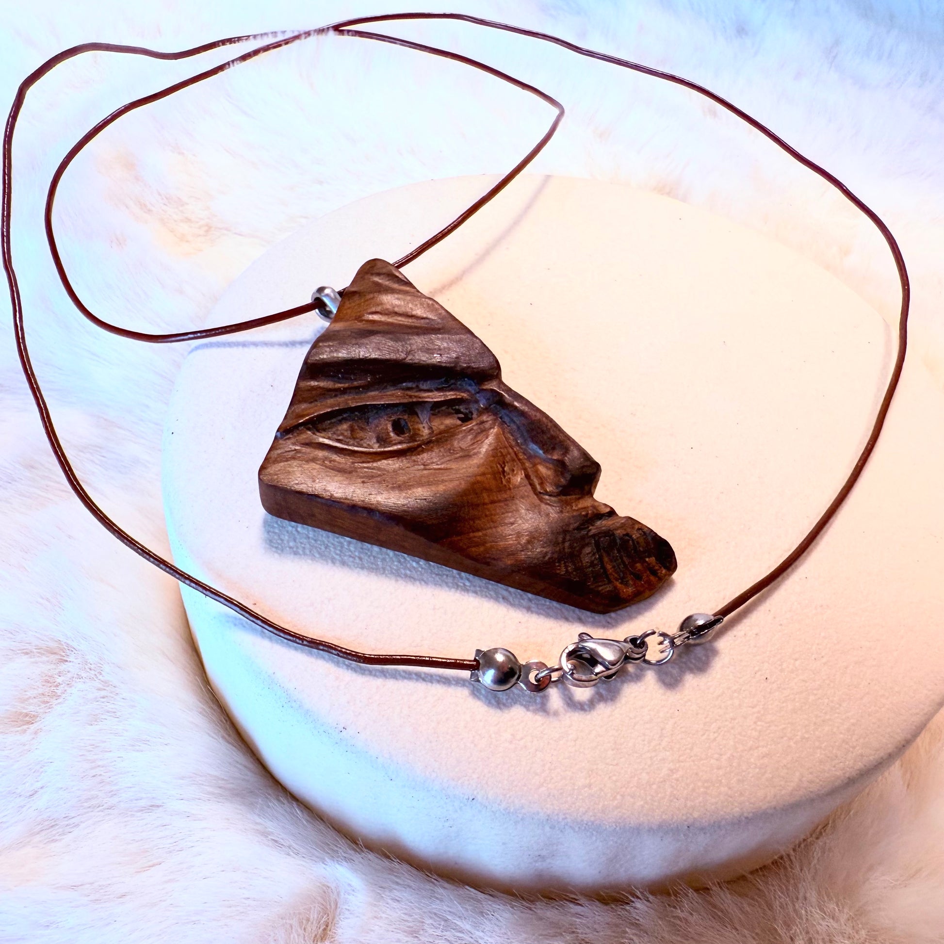 Handcrafted Wooden Necklace – This necklace features yew wood beads, giving a timeless, earthy vibe