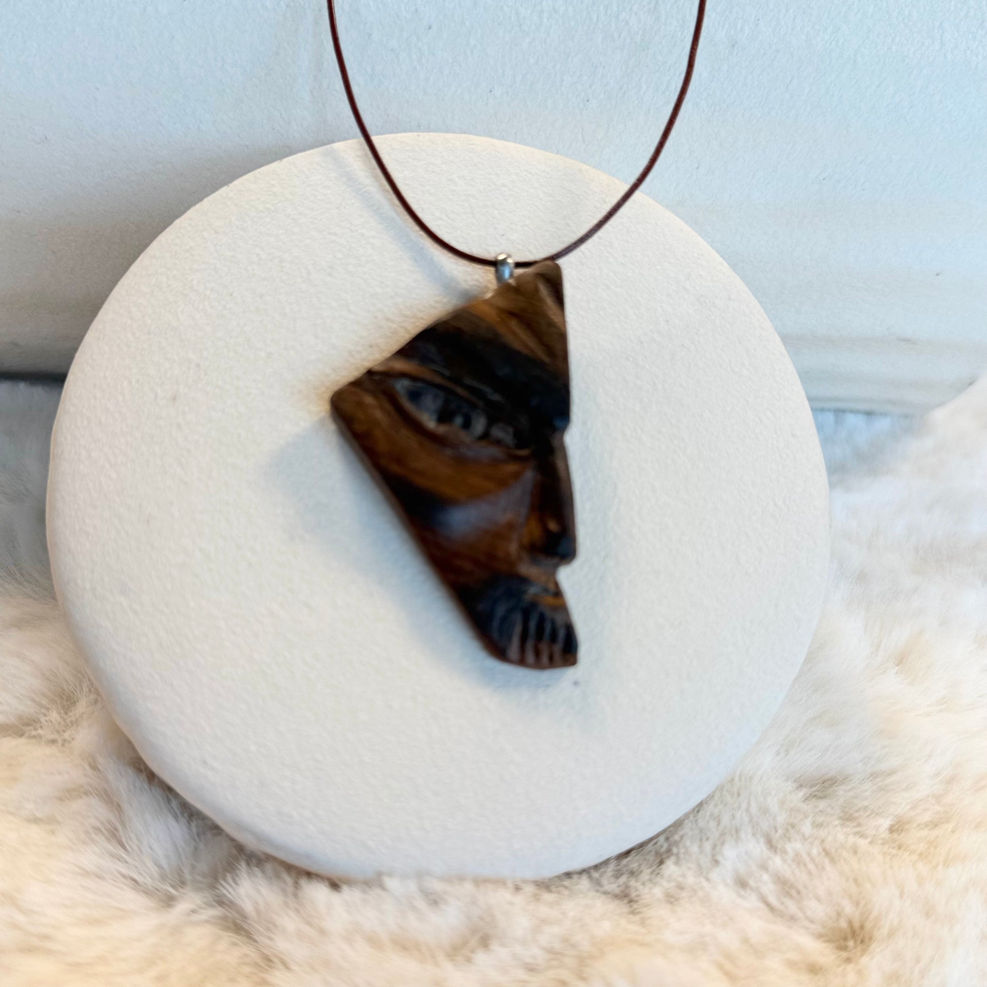 Rustic Yew Wood Necklace – Simple yet stylish necklace made from natural yew wood beads