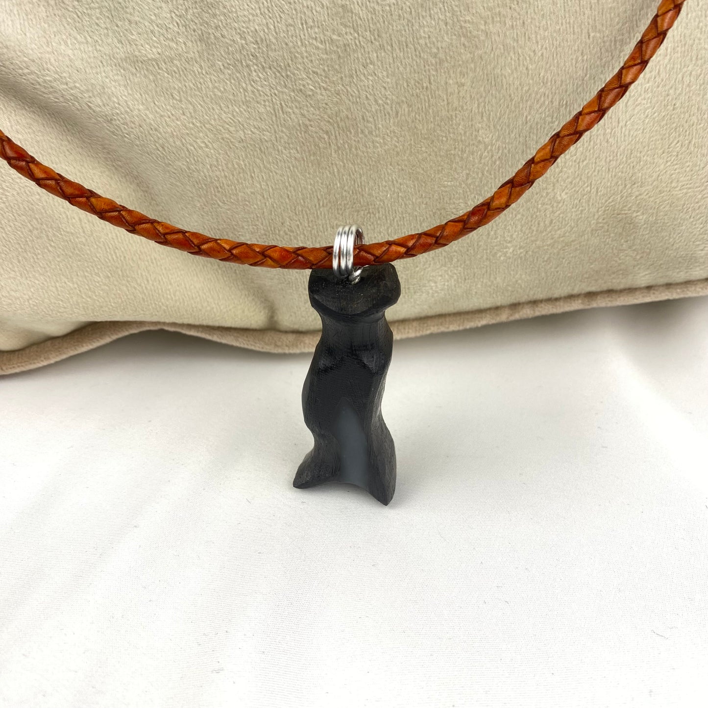 Irish Bog Oak Carved Wave Necklace with Resin Gift - Handmade