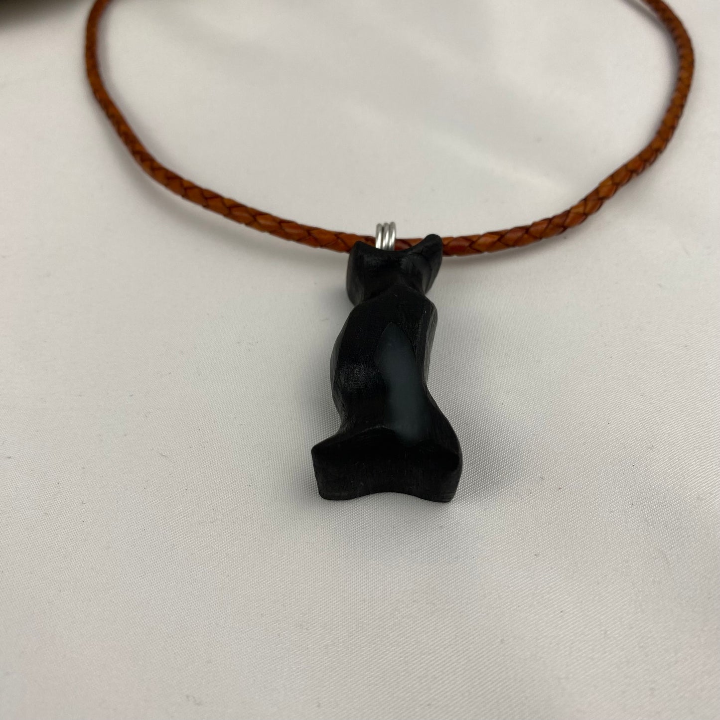 Irish Bog Oak Carved Wave Necklace with Resin Gift - Handmade