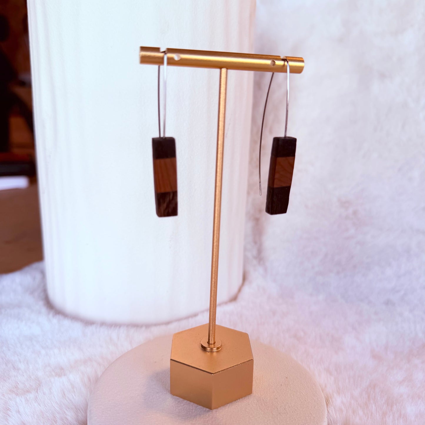 Lightweight bog oak earrings