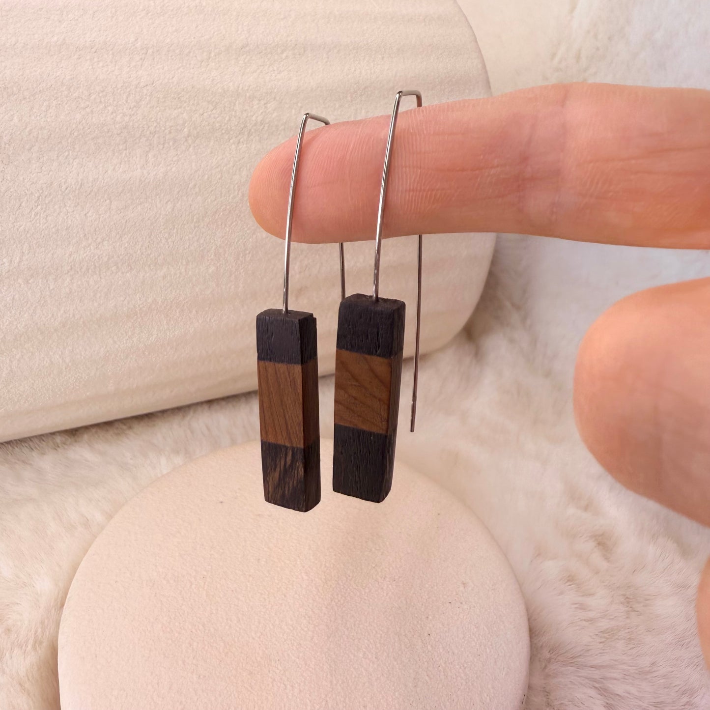 One-of-a-kind bog wood earrings, perfect gift