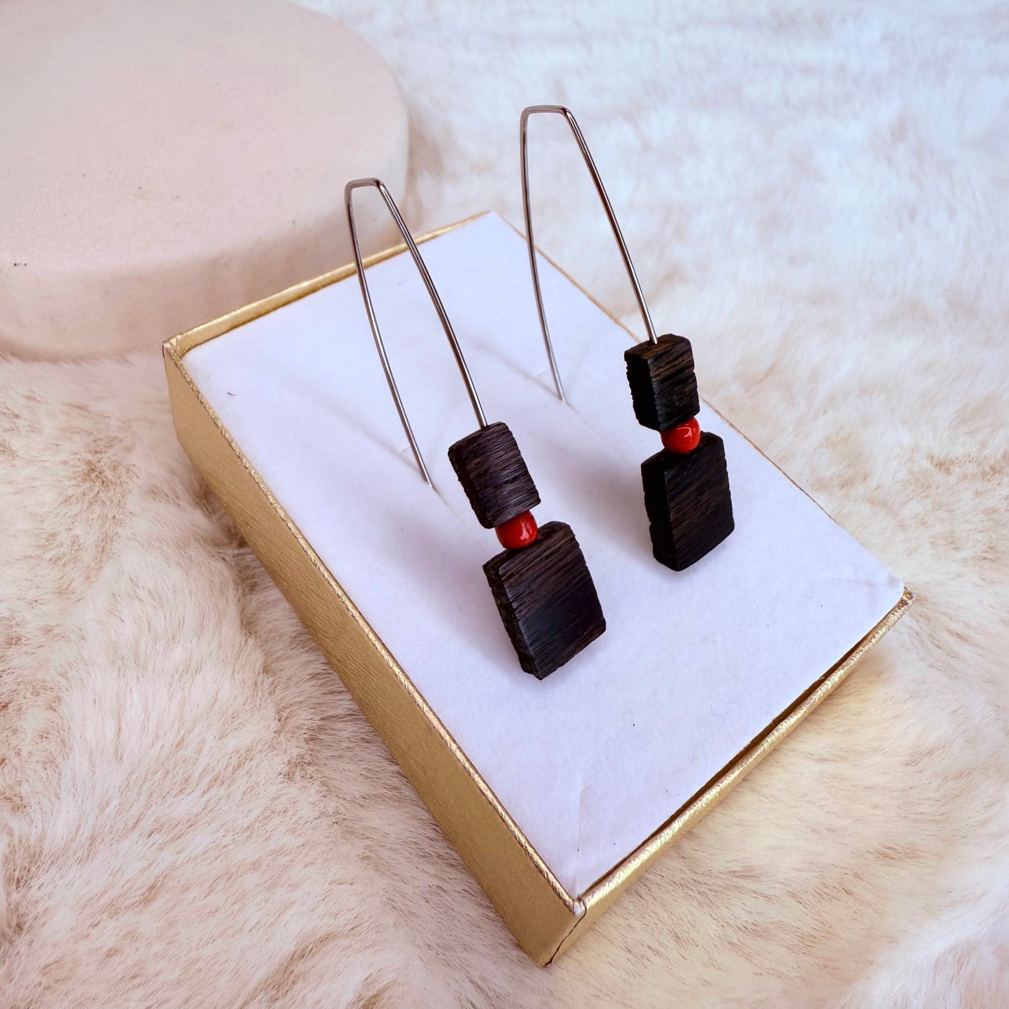 Pair of bog oak earrings