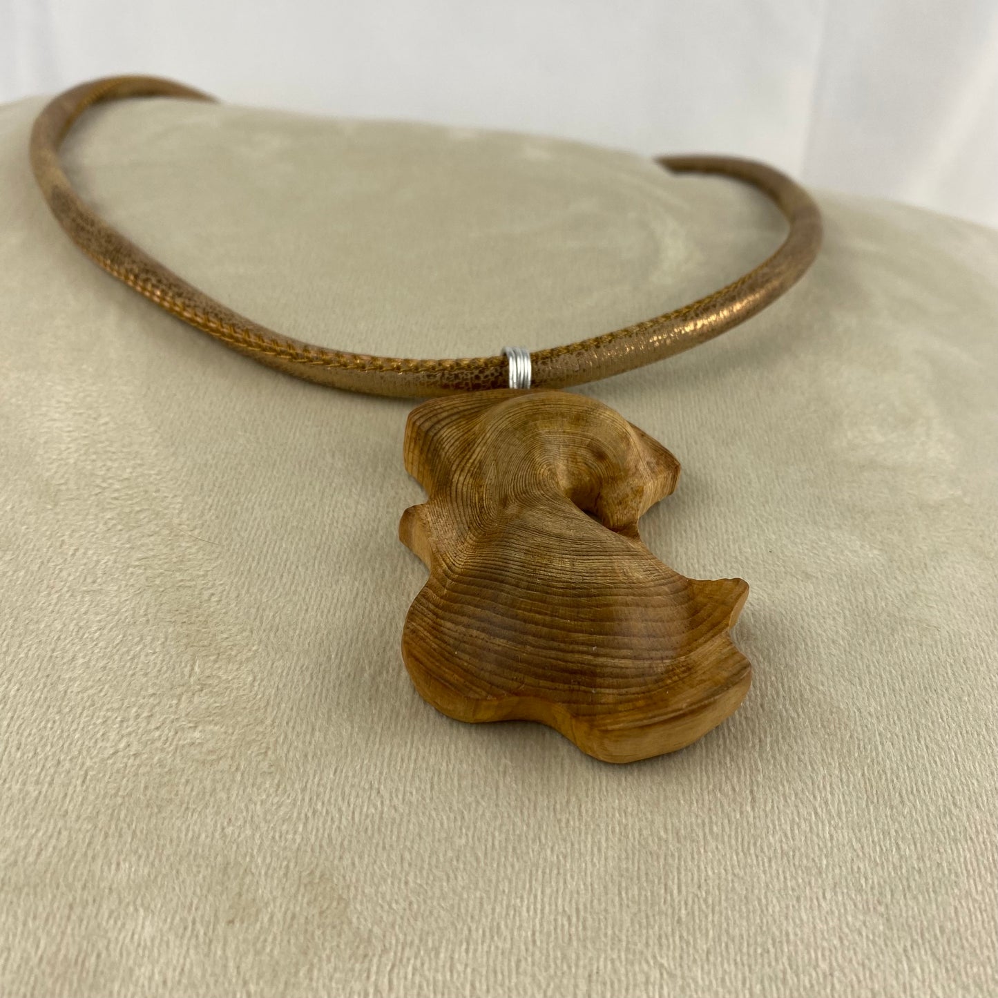 Irish Bog Pine Carved Necklace Gift - Handmade