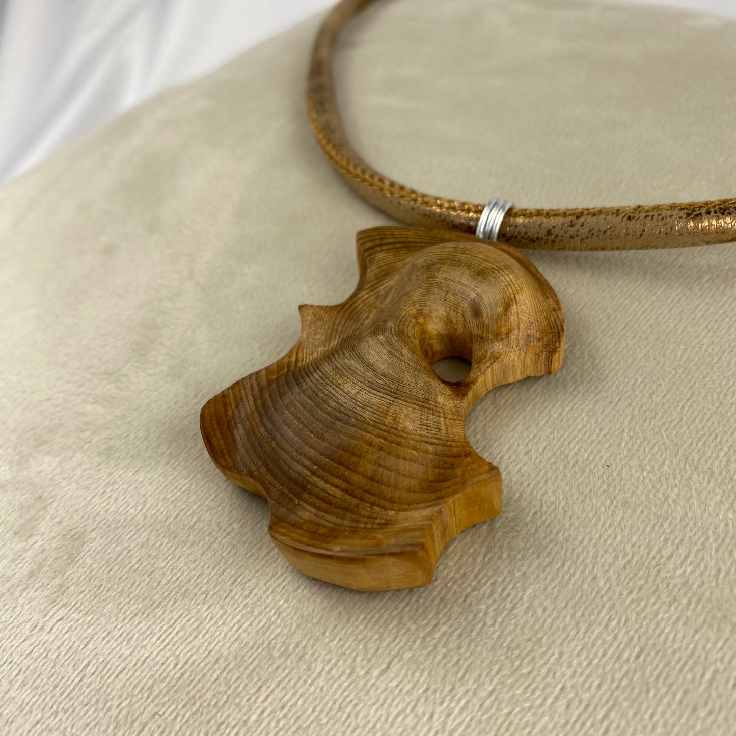 Irish Bog Pine Carved Necklace Gift - Handmade
