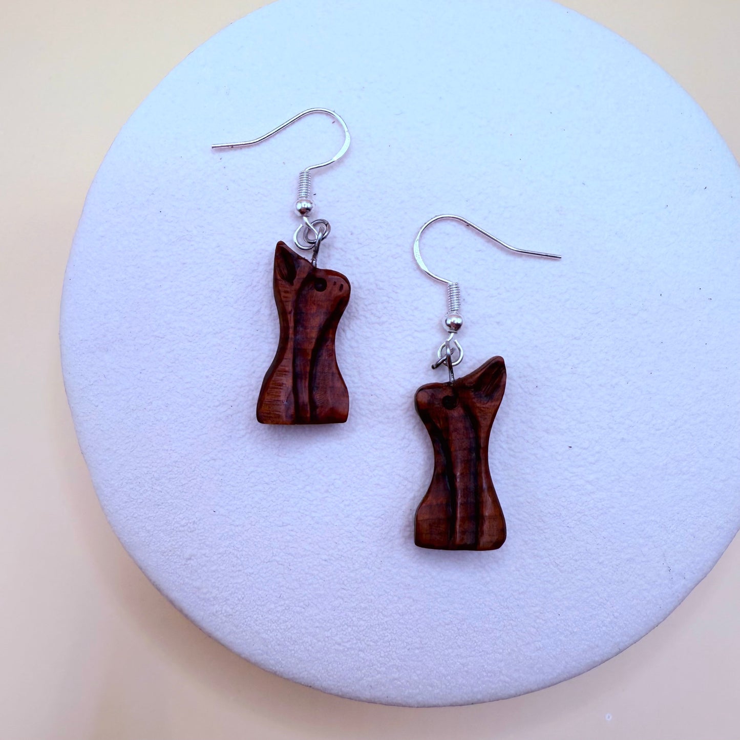 Lightweight rustic wooden earrings for women