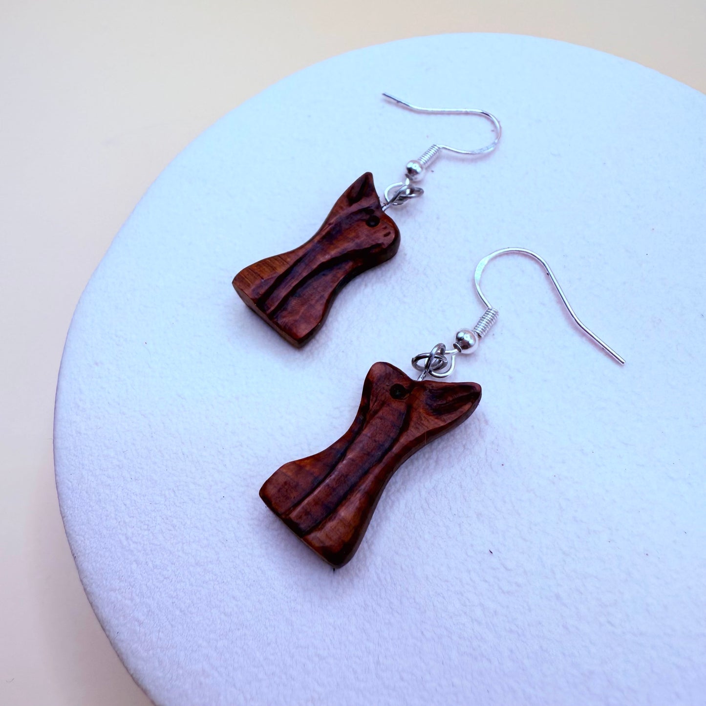 Natural bog pine jewellery with stainless steel hooks