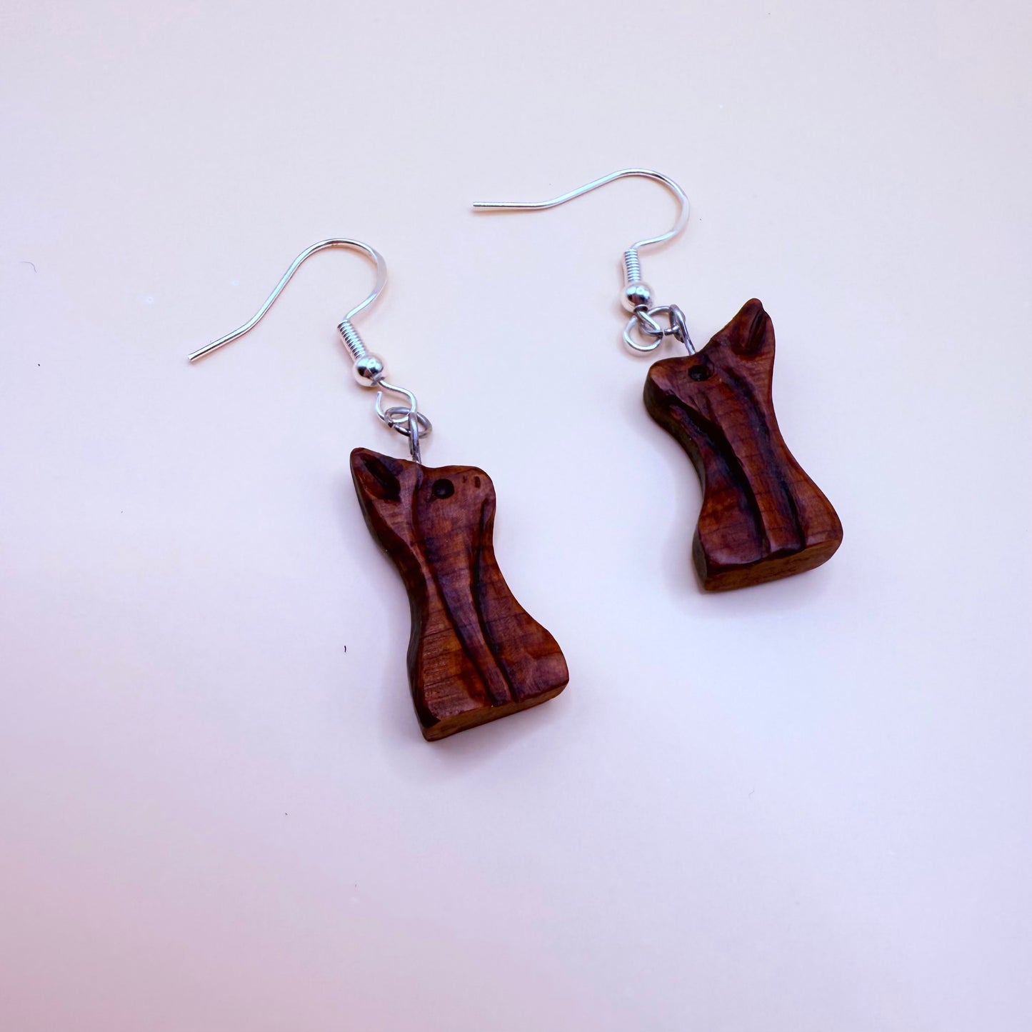 Nature inspired wooden dangle earrings