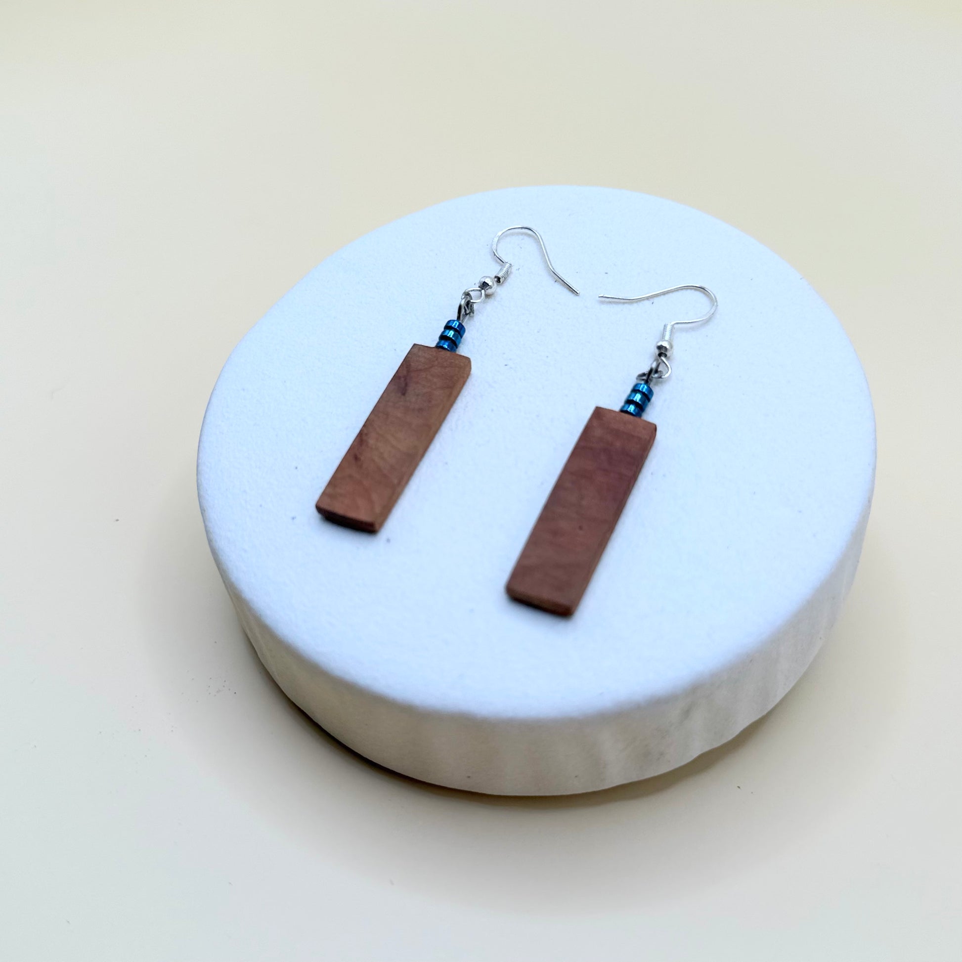 apple wood earrings