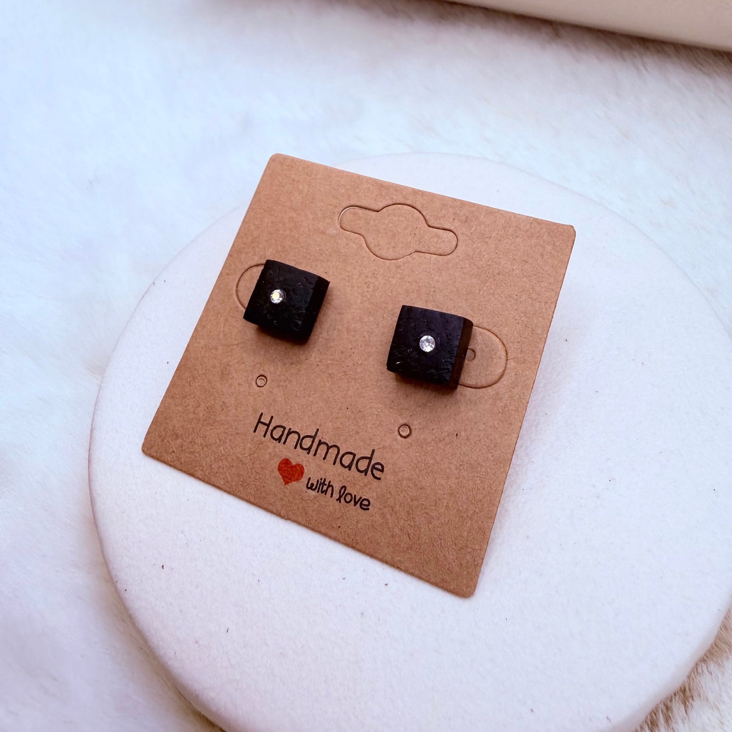 Handmade Bog Oak stud earrings