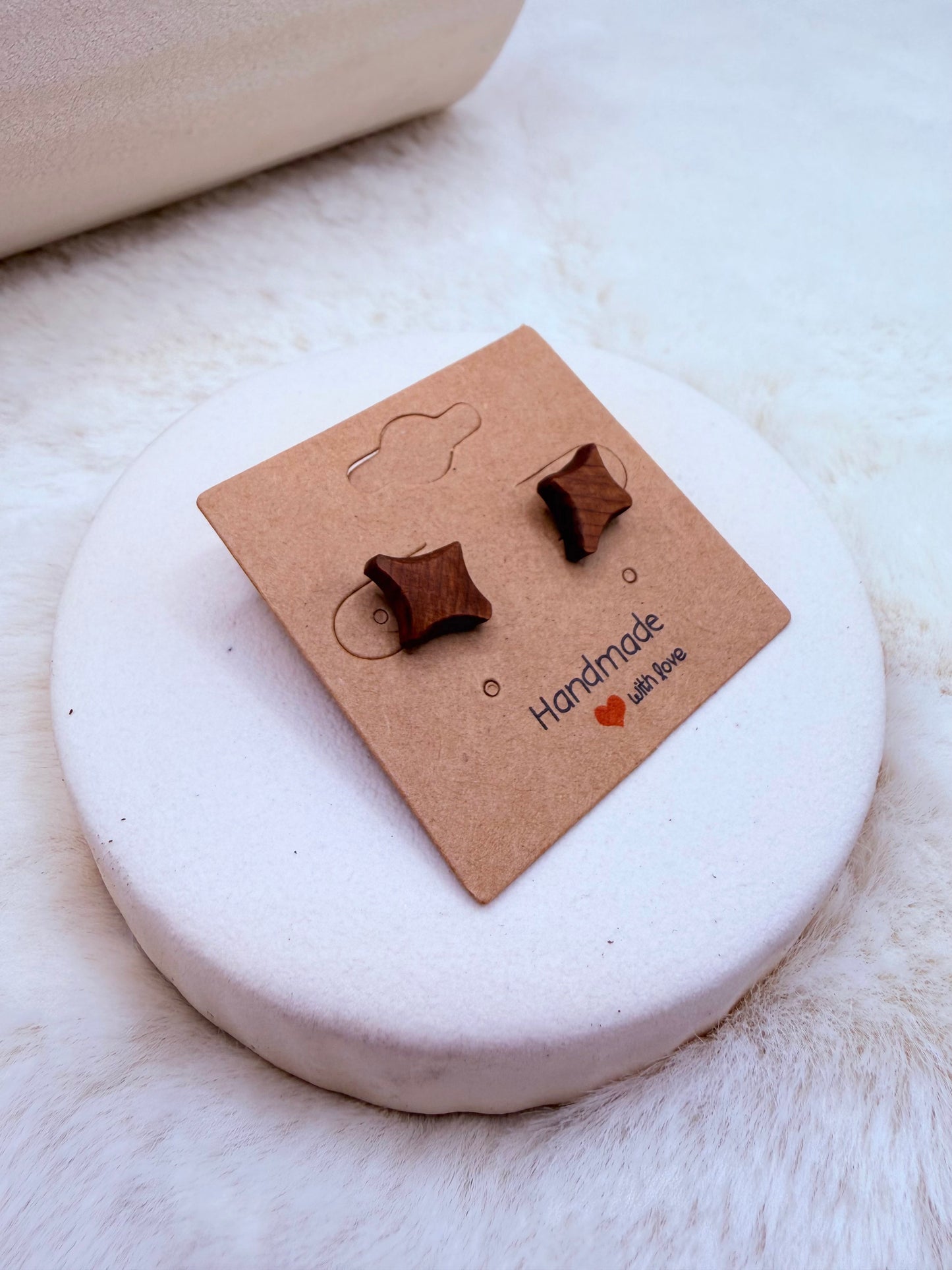 Handmade bog wood earrings