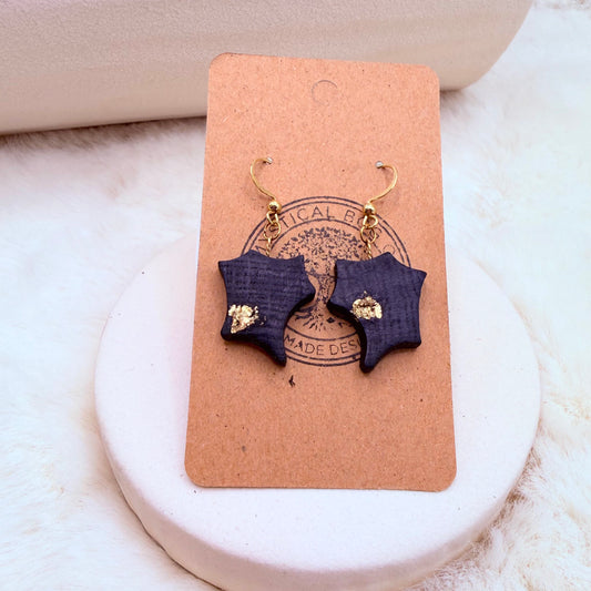 handmade bog oak earrings,