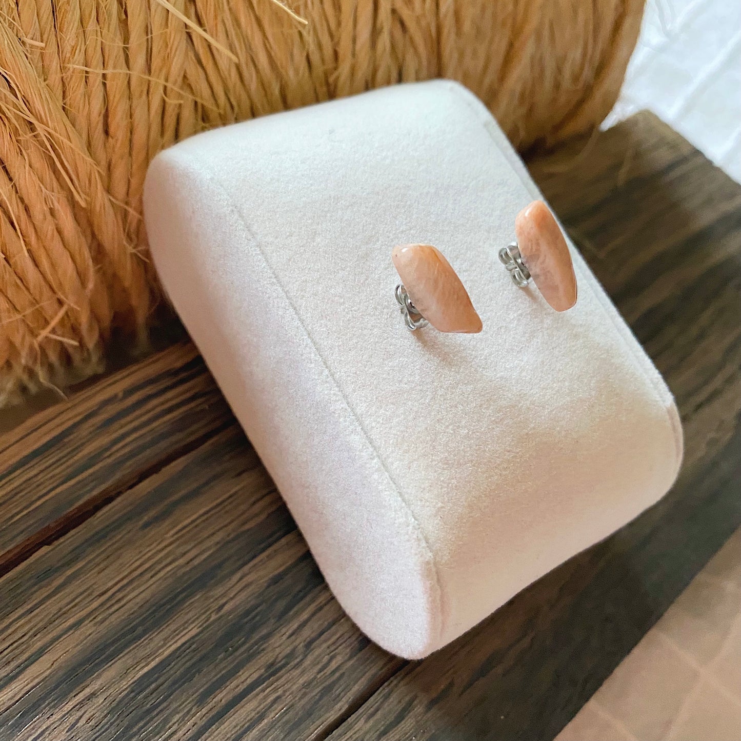 Handmade earrings with stone