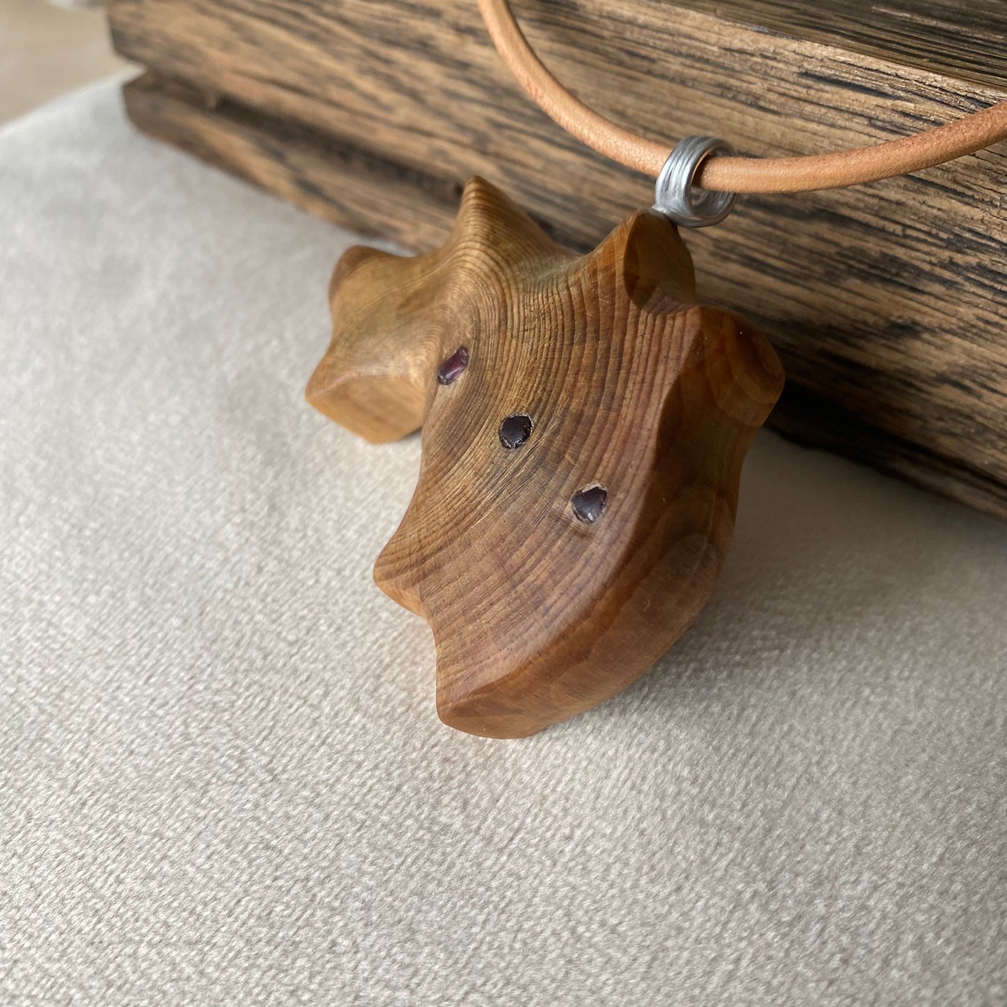 Handmade carved necklace