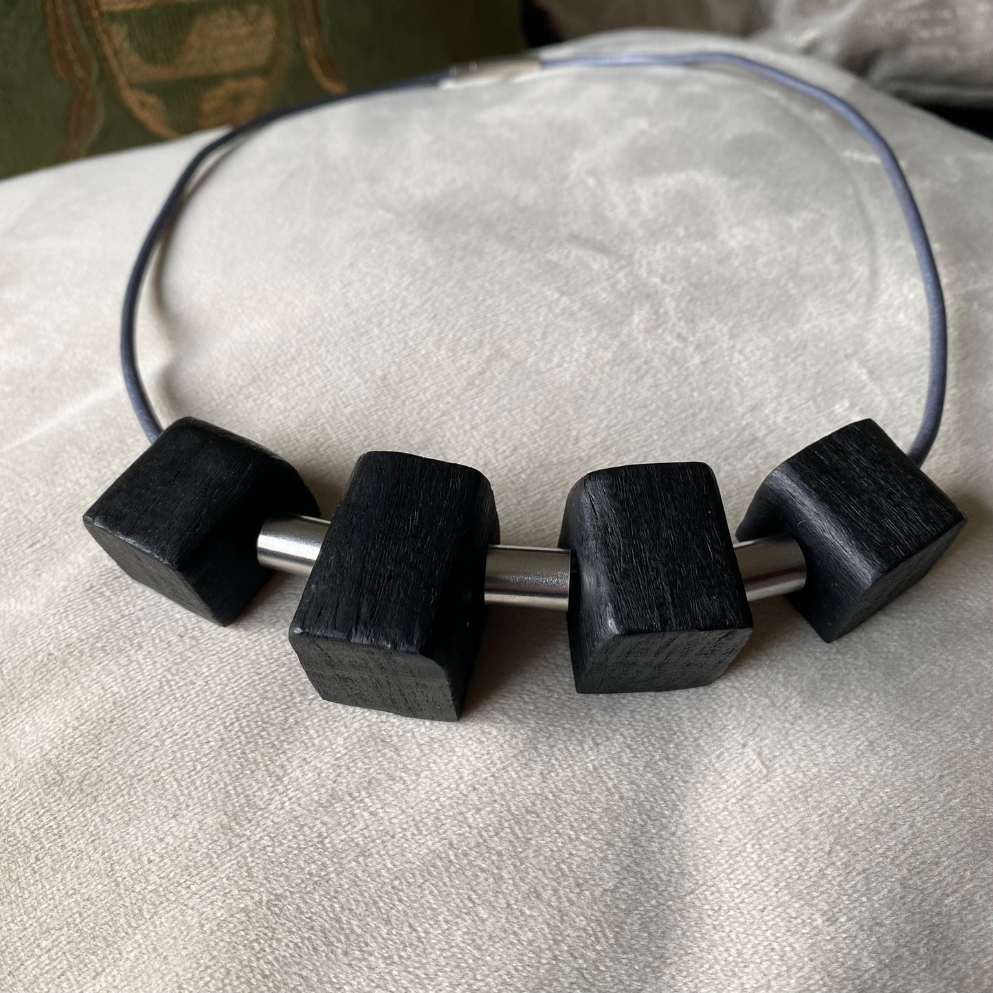 Handmade bog oak necklace