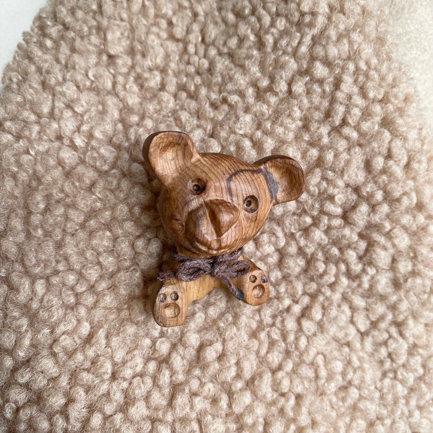 Handmade bog yew brooch