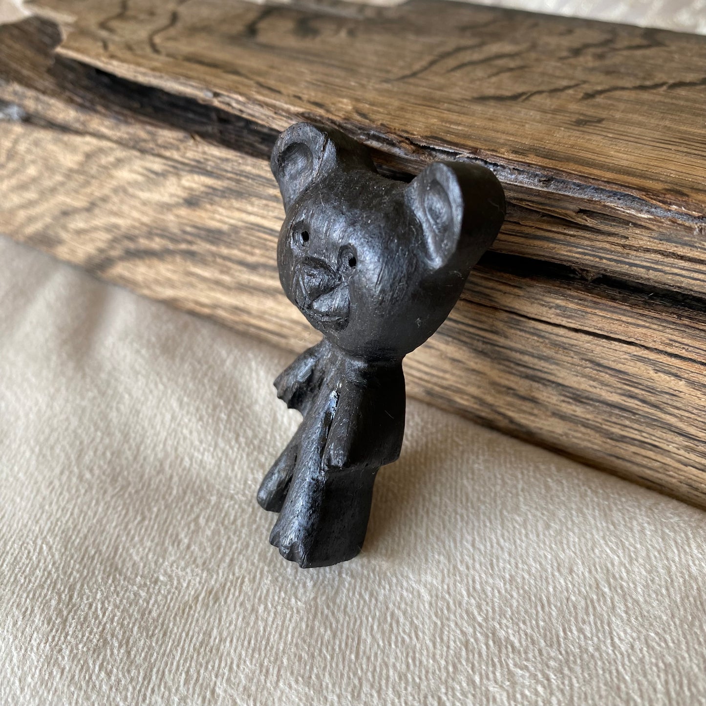 Handmade bog oak brooch