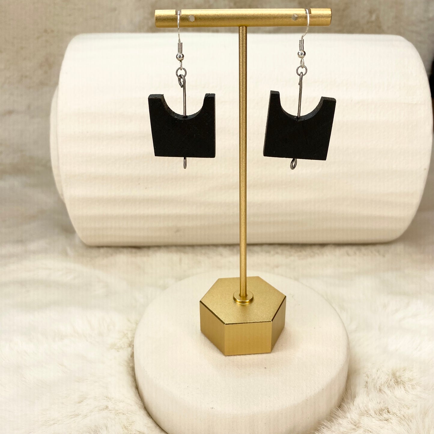 Irish Bog Oak Dangle Earrings | Handmade Earrings