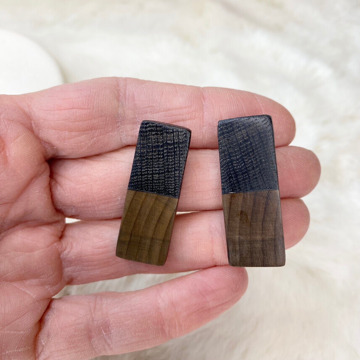 two colours earrings