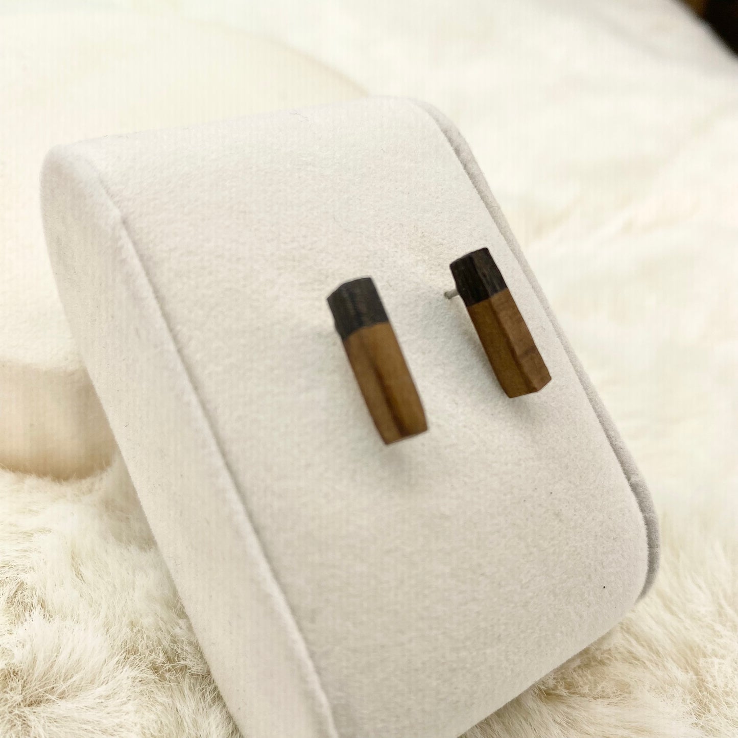 bog oak and yew earrings