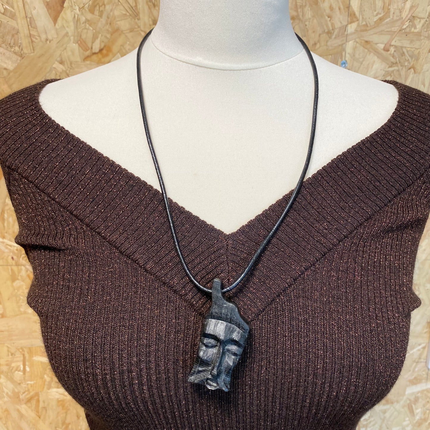 Handmade bog oak pendant