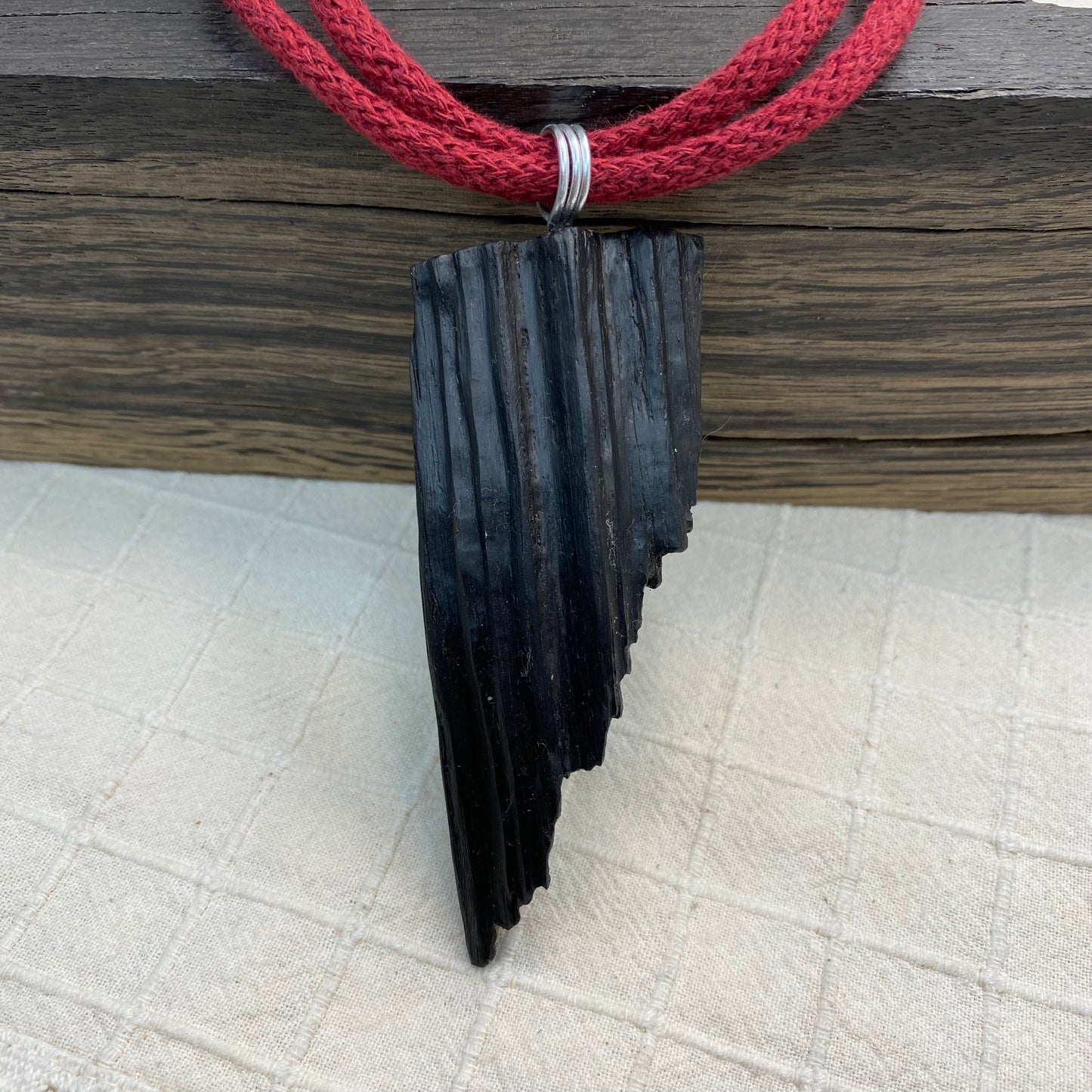 Irish Bog Oak Raw Carved Pendant - Handmade MysticalBogOak