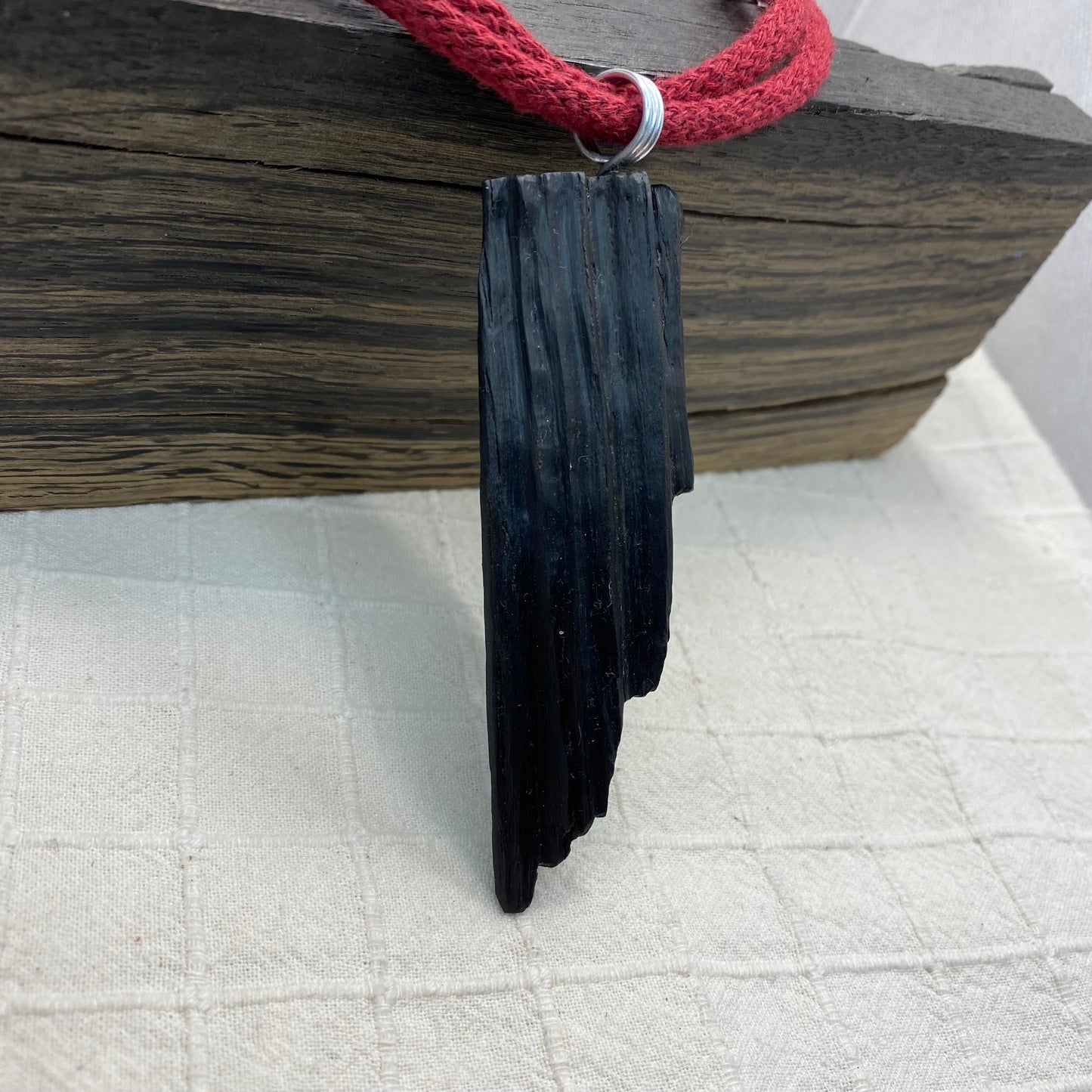 Irish Bog Oak Raw Carved Pendant - Handmade MysticalBogOak