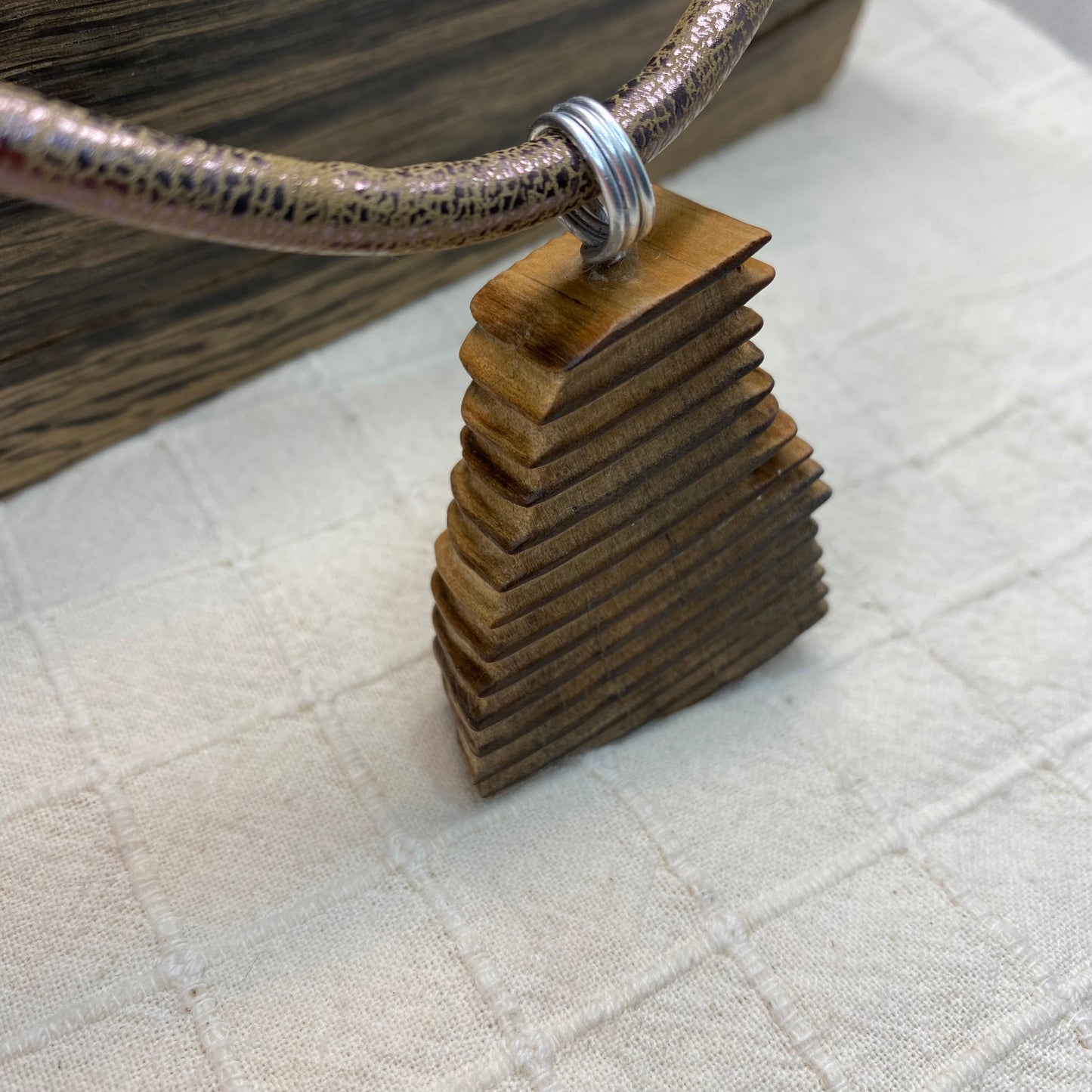 Irish Bog Pine Raw Carved Necklace Gift - Handmade