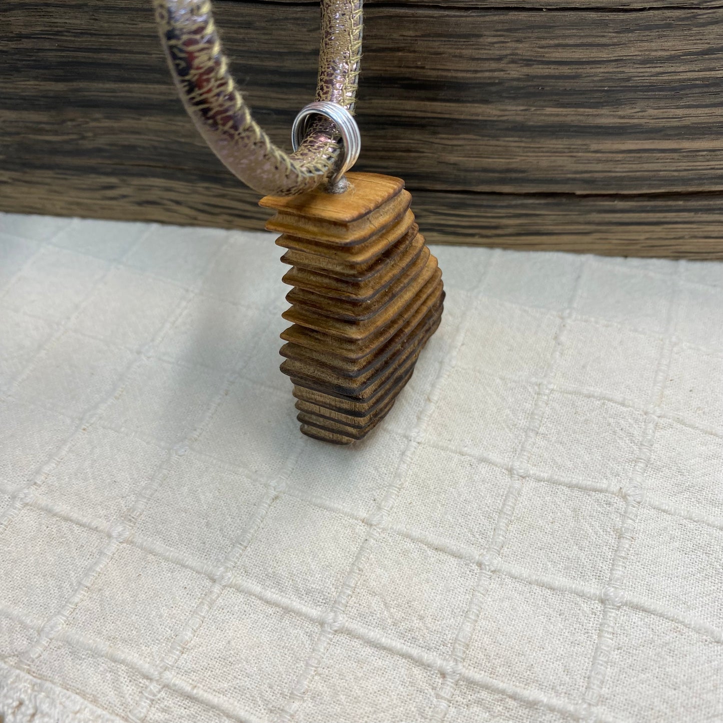 Irish Bog Pine Raw Carved Necklace Gift - Handmade