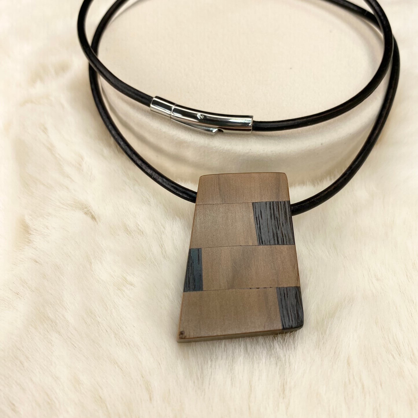 bog oak and yew necklace