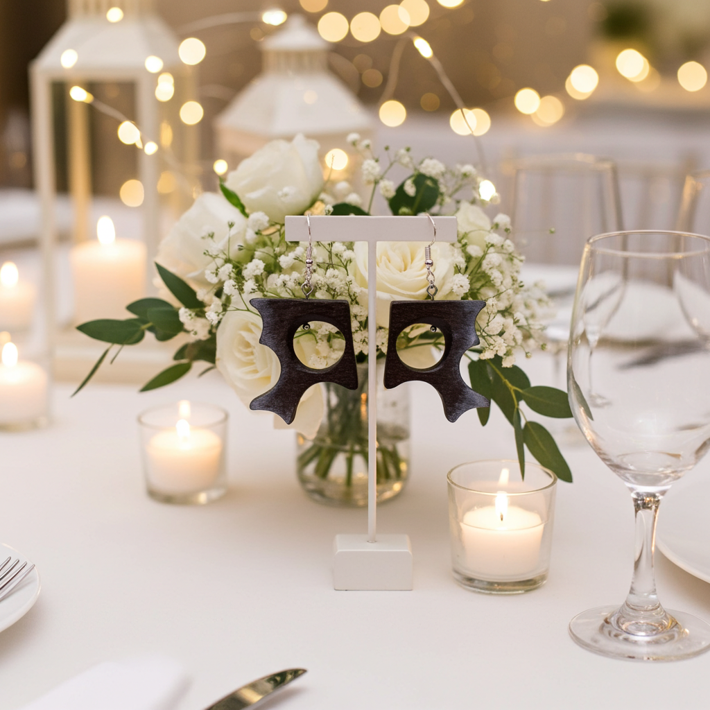 Sculptural Bog Oak Earrings – Handmade Design Jewellery